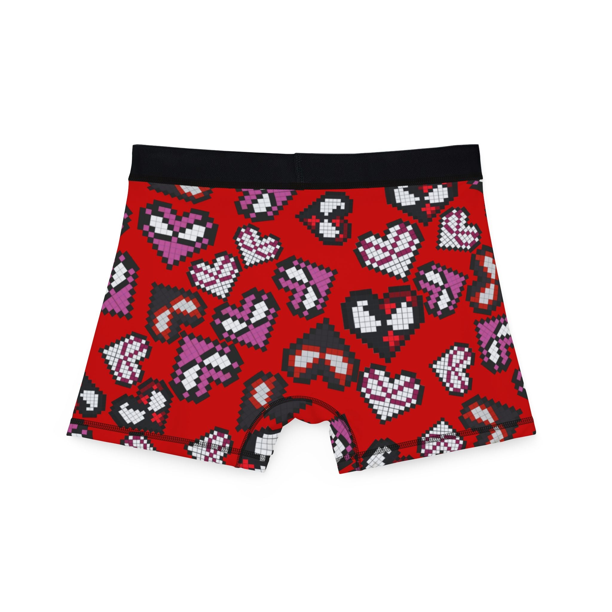 Men's boxers spider hearts pixel red