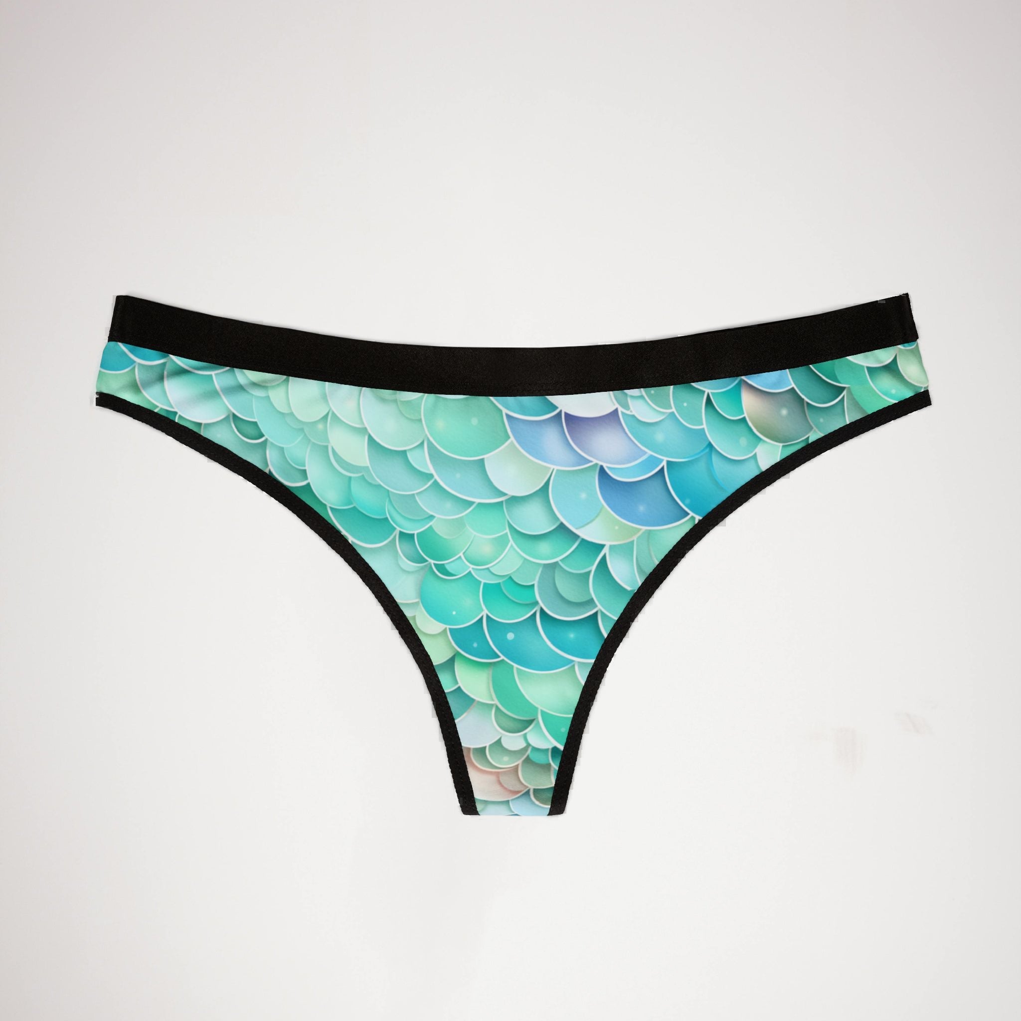 Women's thongs mermaid scales