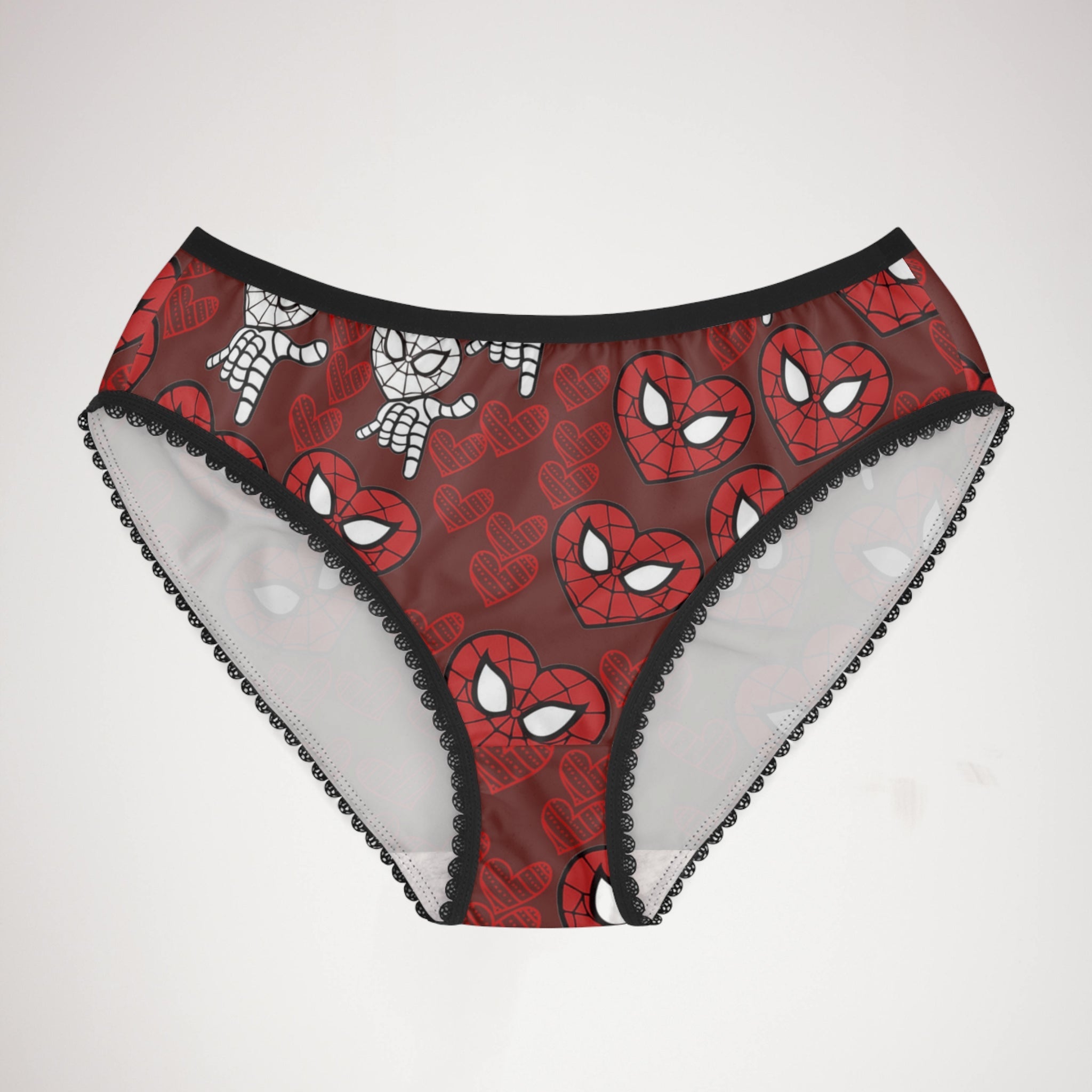 Women's briefs spider heart kiss red