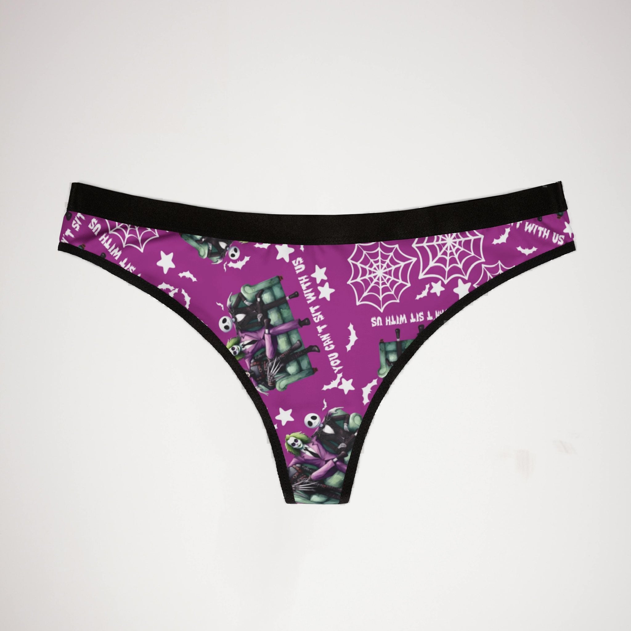 Women's thongs you can't sit with us halloween purple