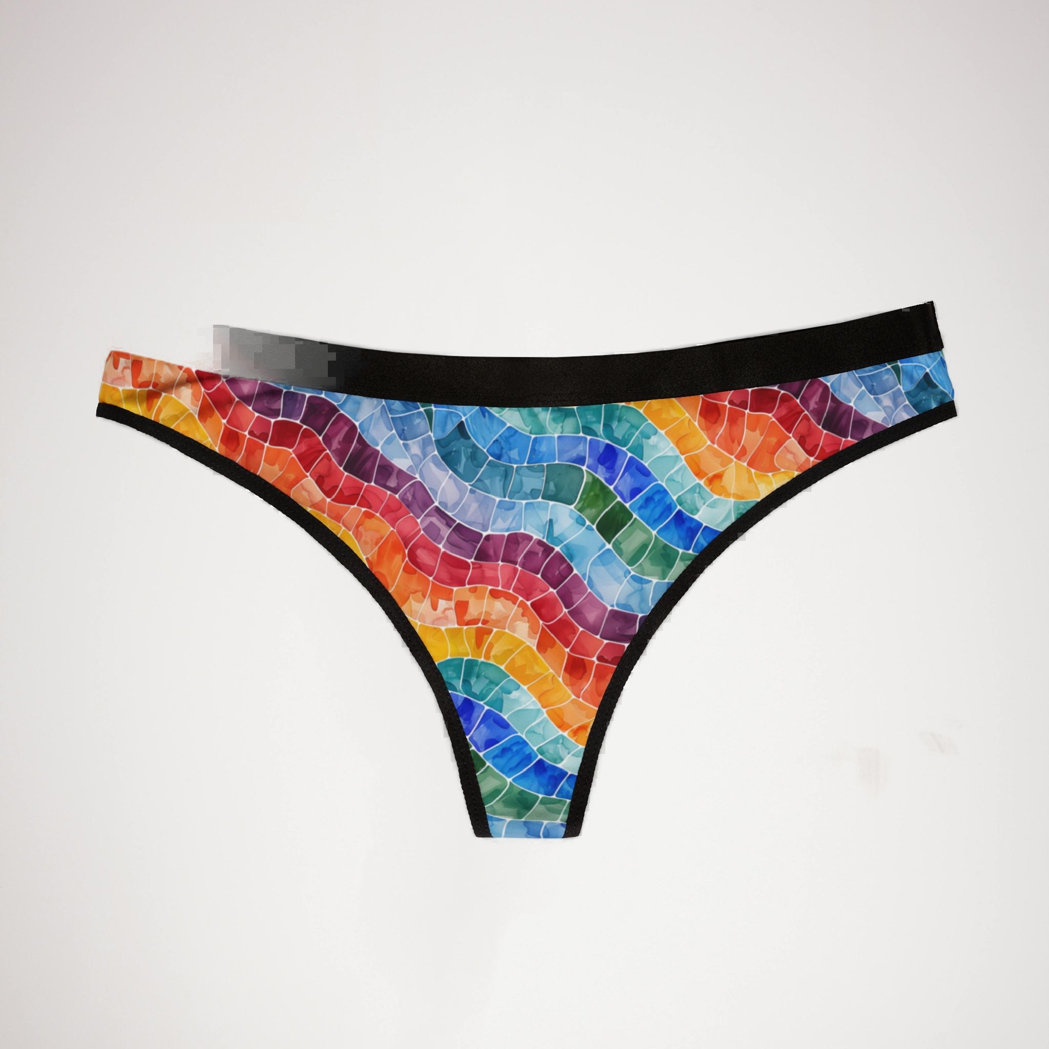 Women's thongs colorful mosaic