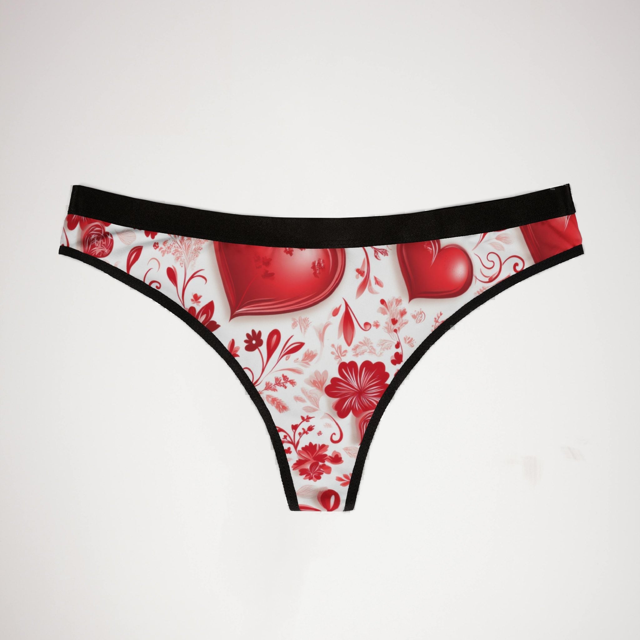 Women's thongs valentine red heart