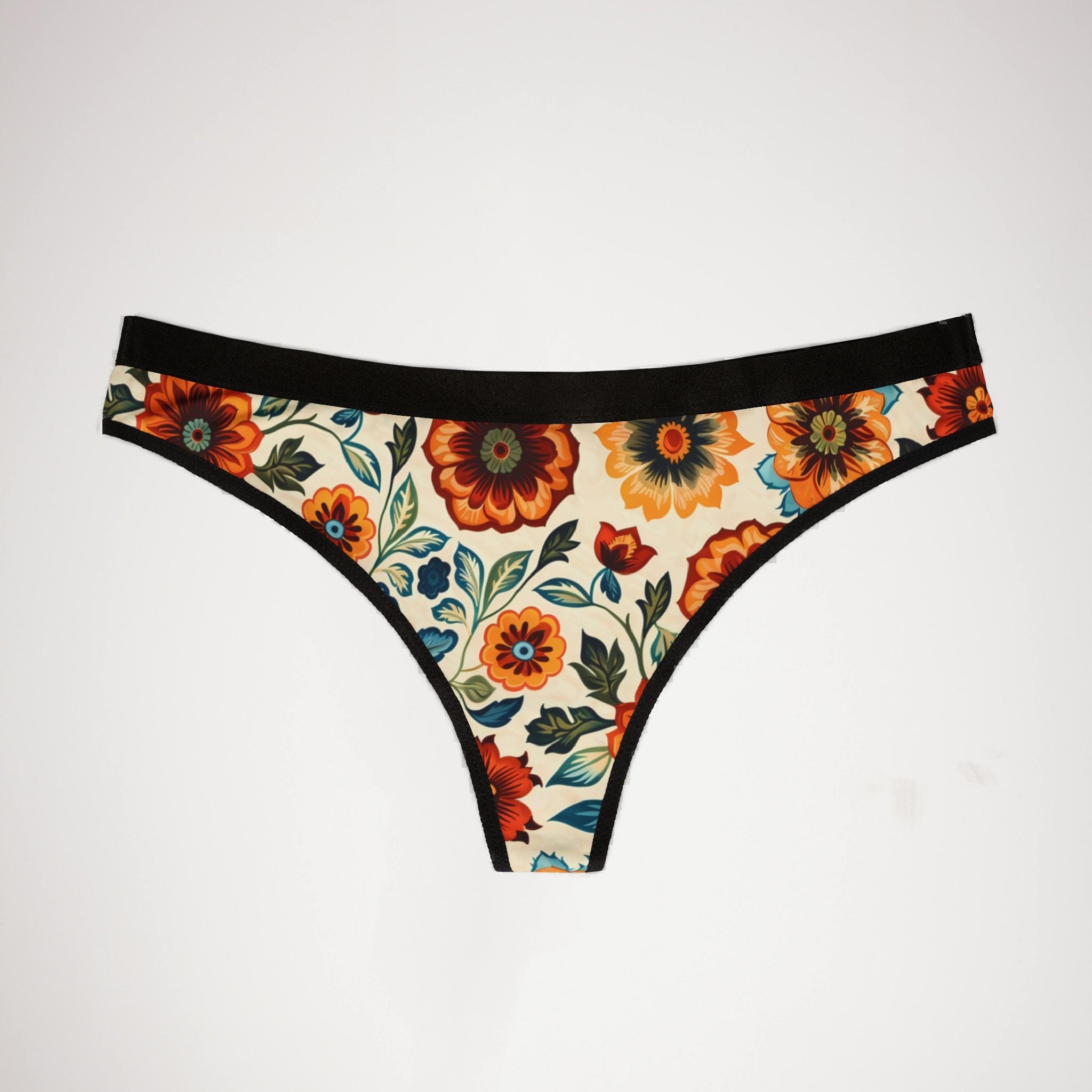 Women's thongs mexican flower