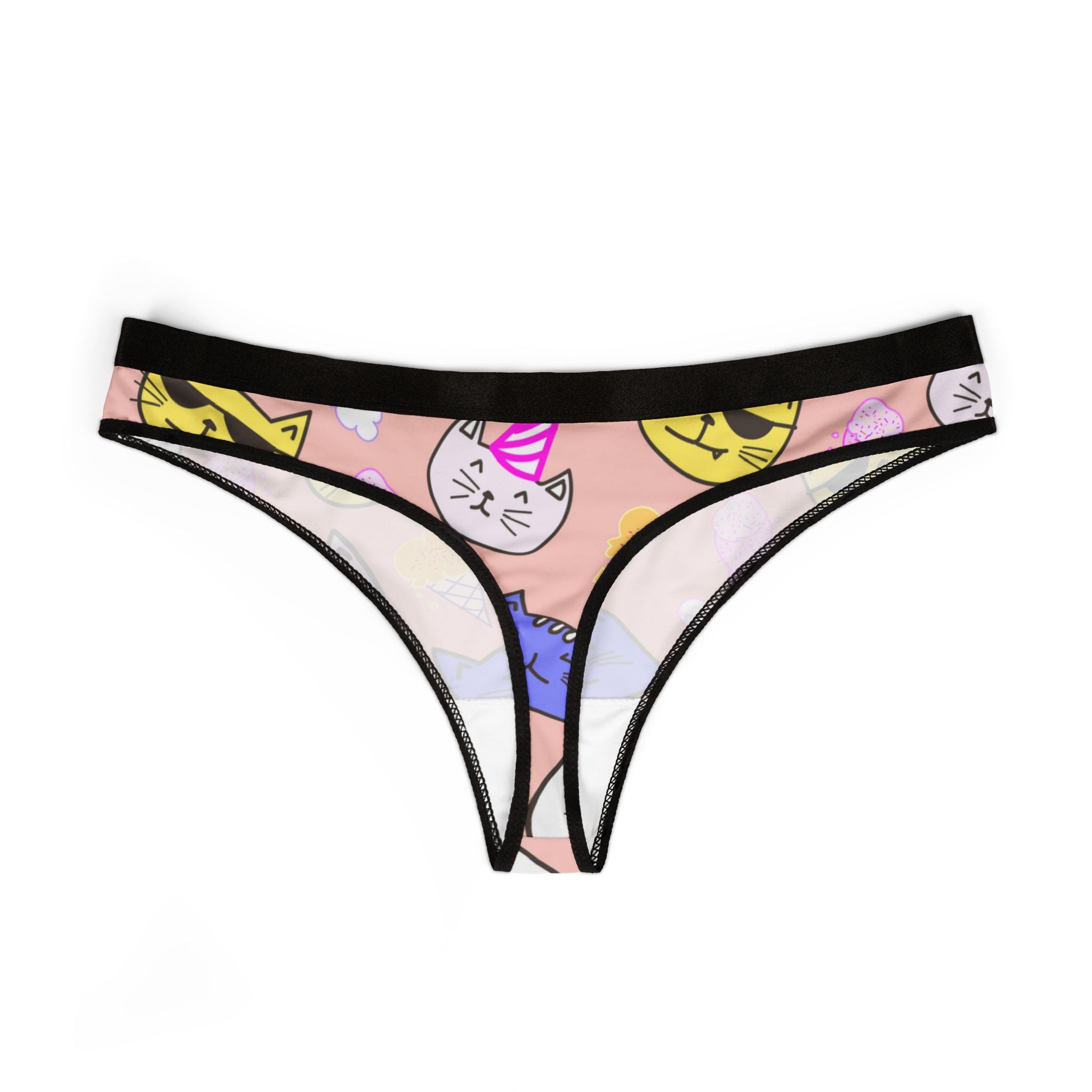 Women's thongs cute cat