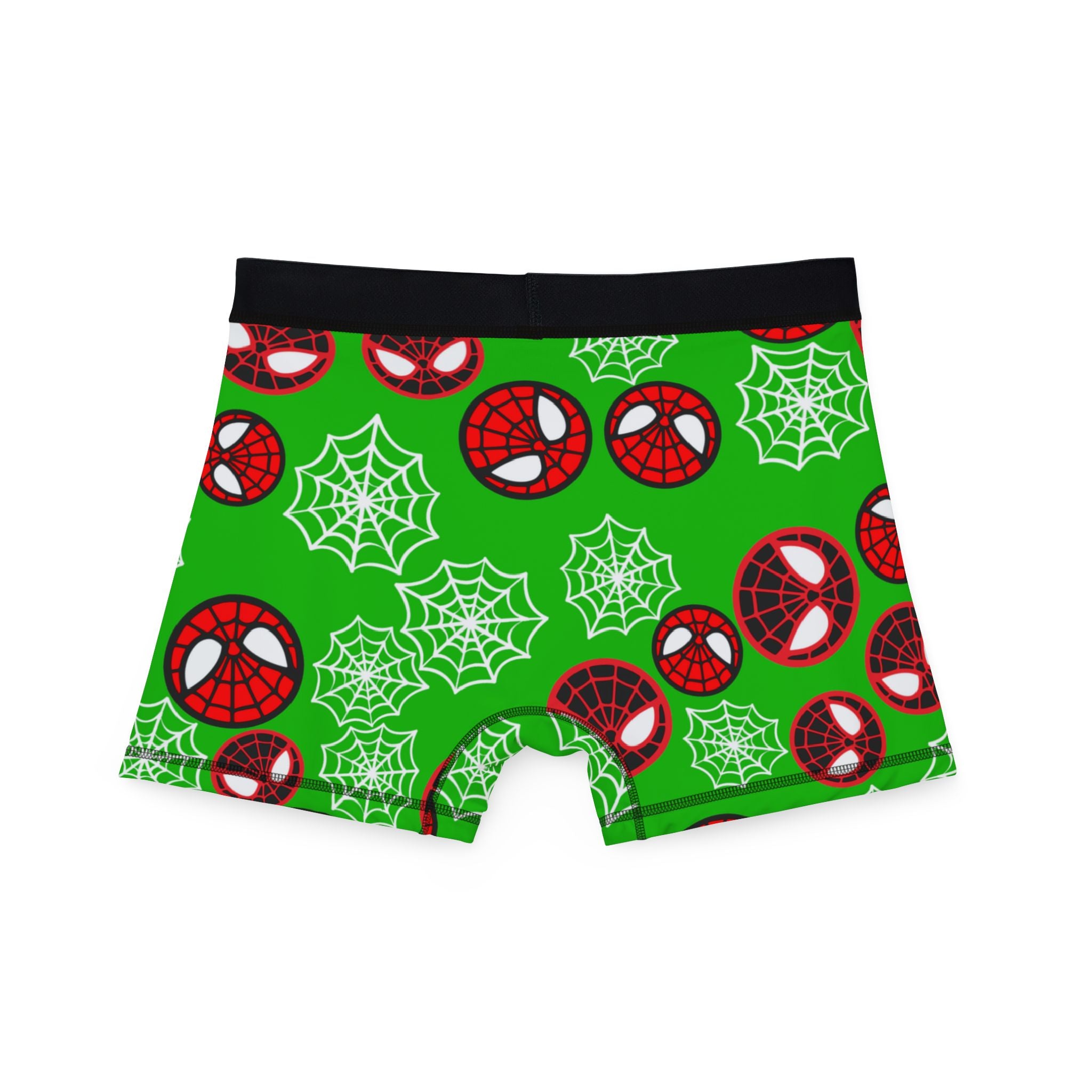 Men's boxers spider circle web green