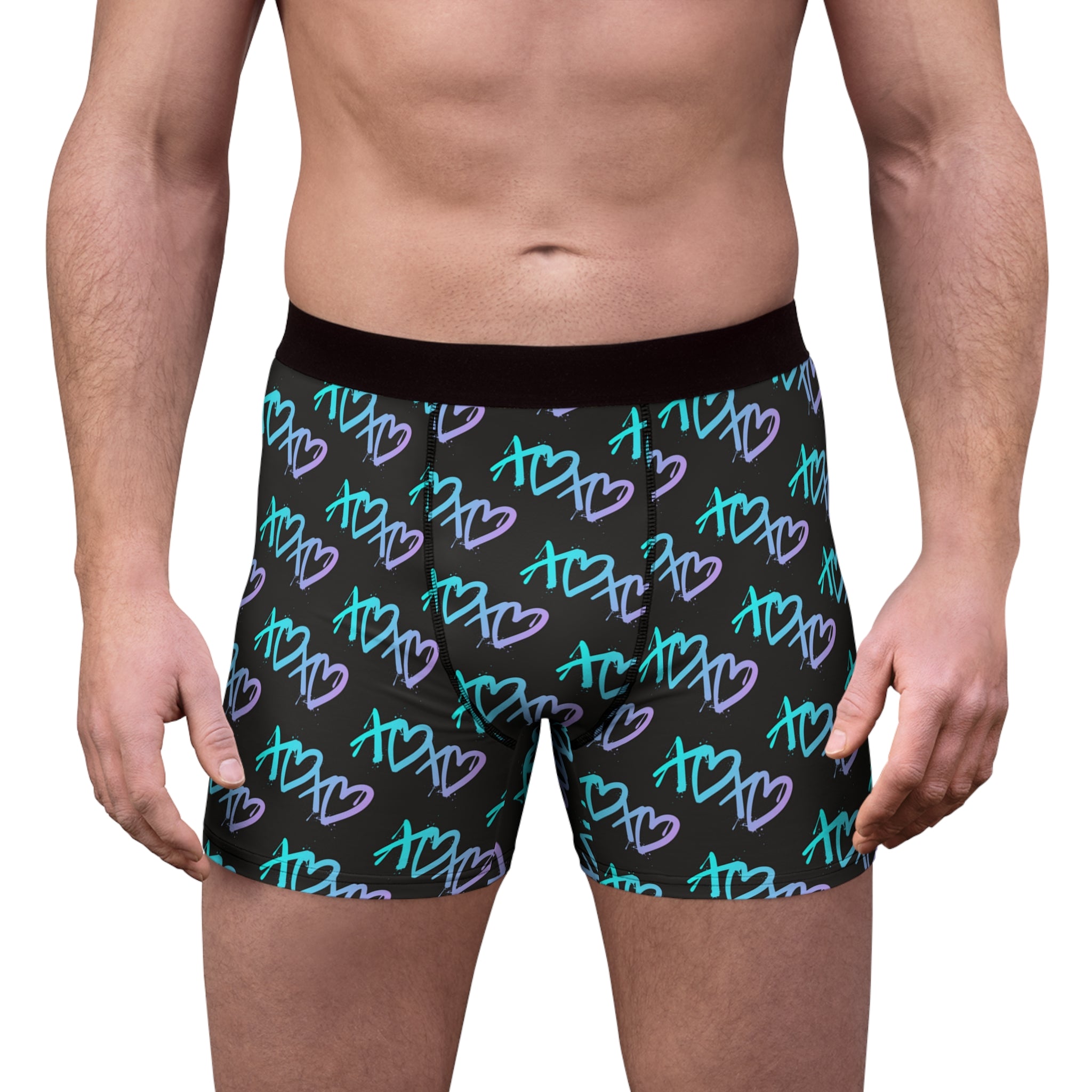 Men's boxer briefs graffiti x o heart black