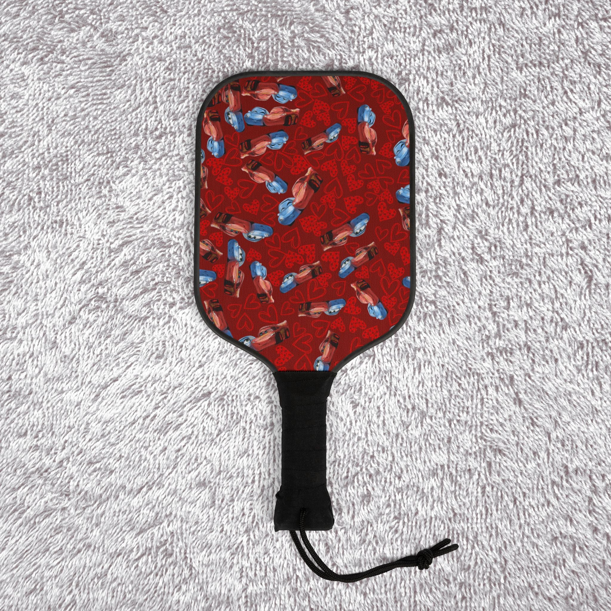 Pickleball kit (2 paddles + 2 balls + transparent bag) mcqueen couples hearts red