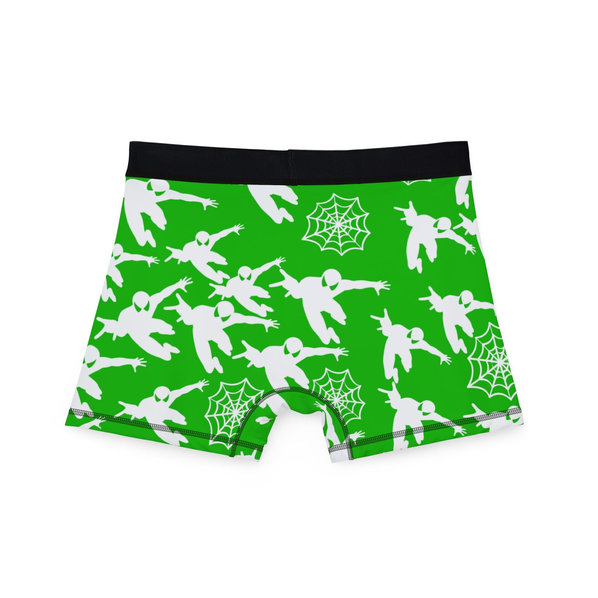 Men's boxers spiderman web plain green