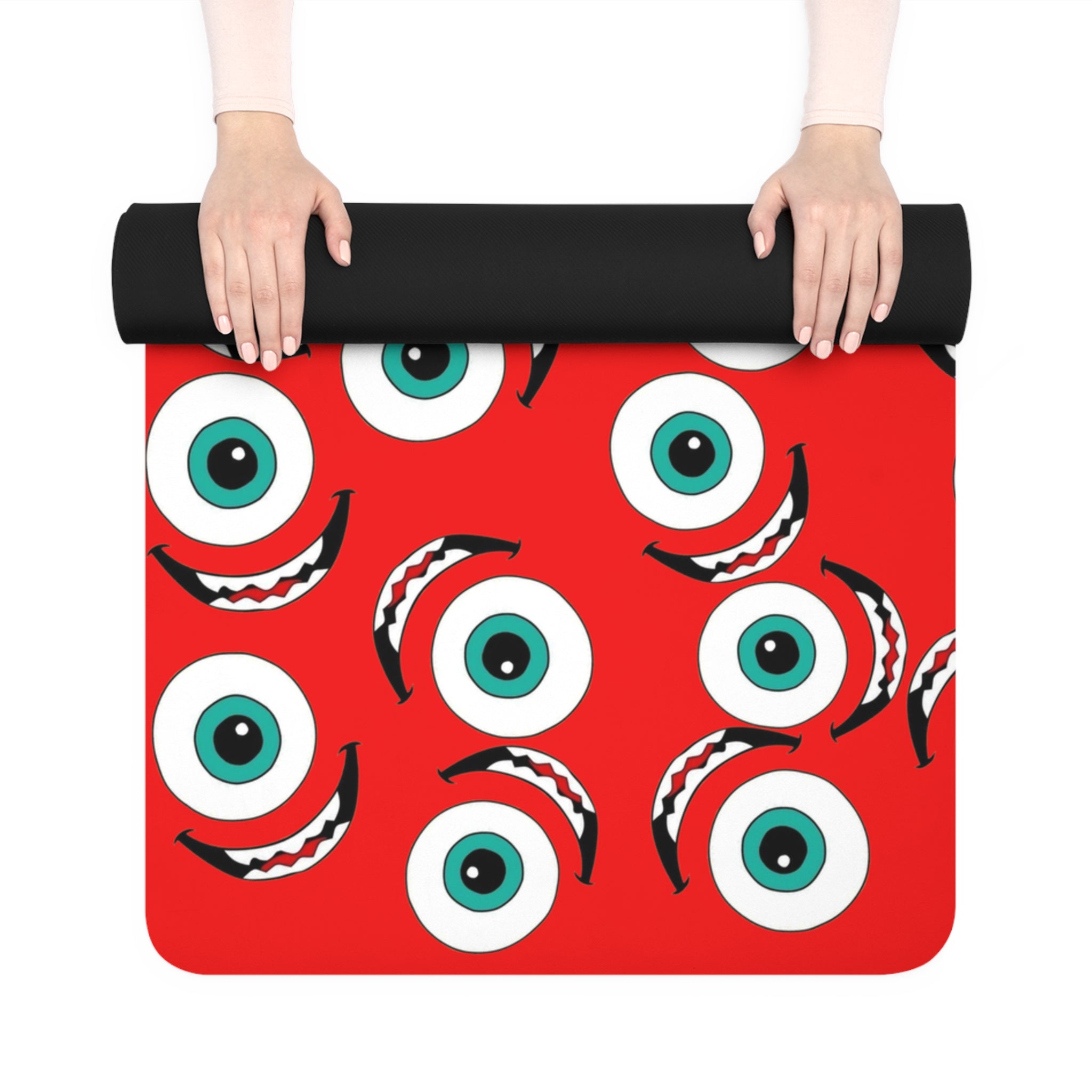 Rubber yoga mat mike wazowski red