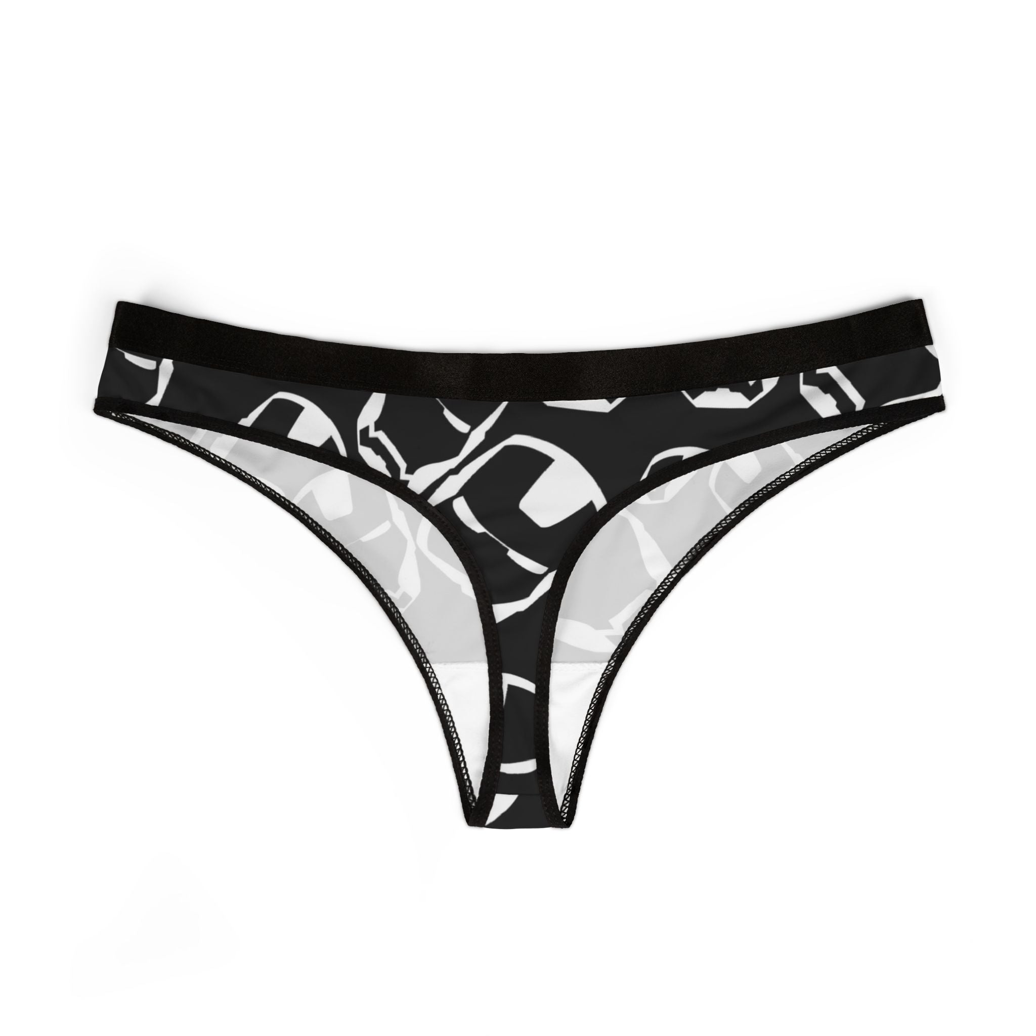 Women's thongs iron man black