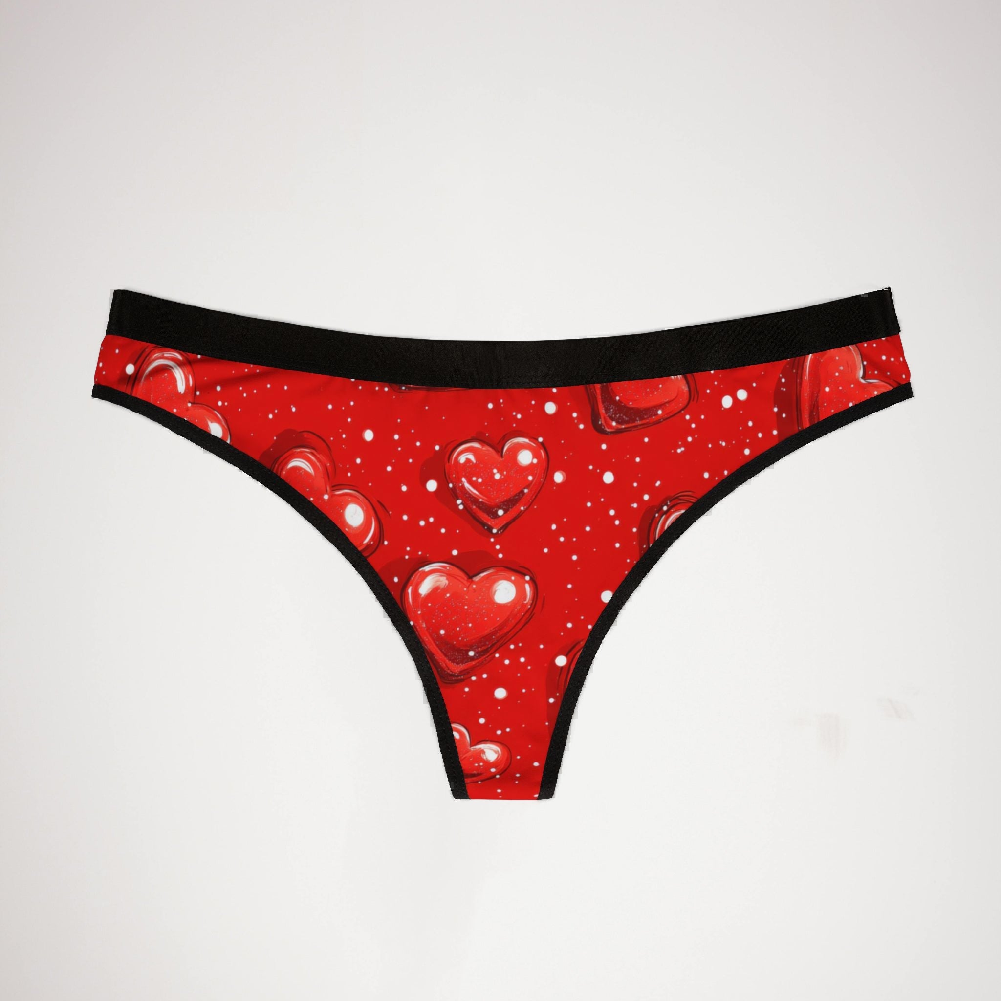 Women's thongs valentine red heart two two