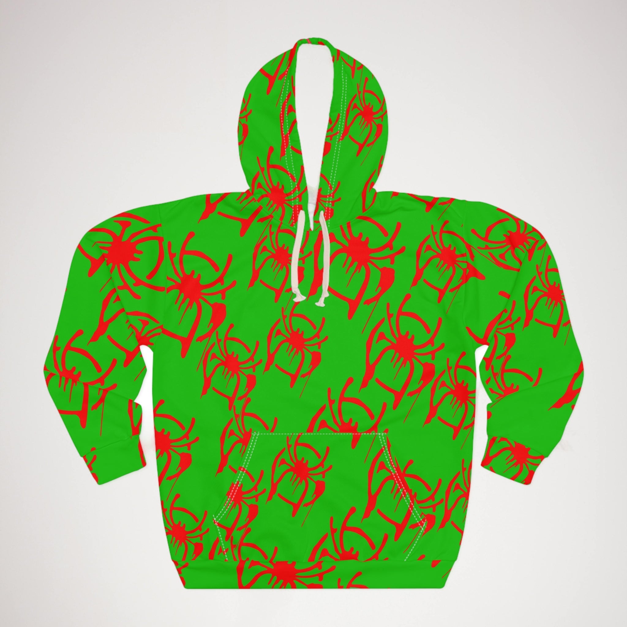 Unisex pullover hoodie only spider web green