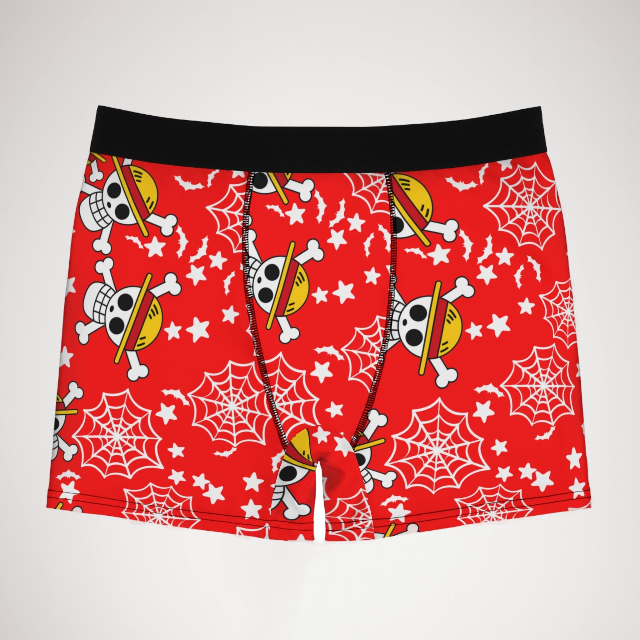 Men's boxer briefs skull anime bats pumpkin halloween red