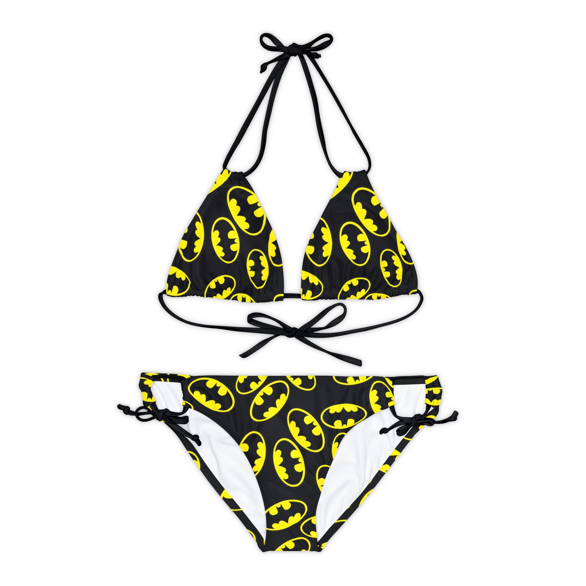 Strappy bikini set batman black