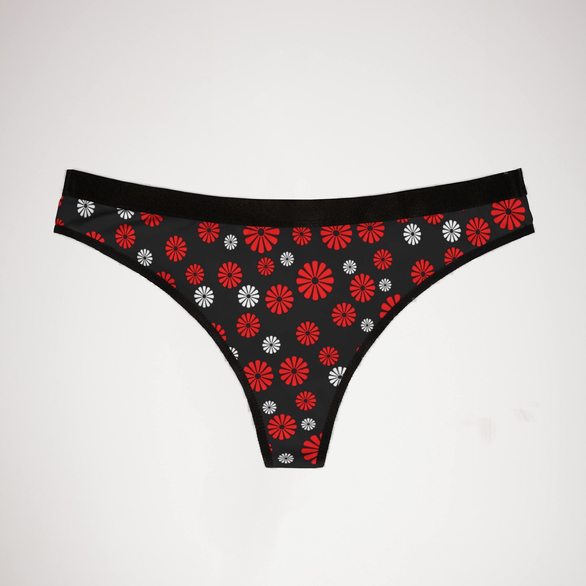 Women's thongs black and red