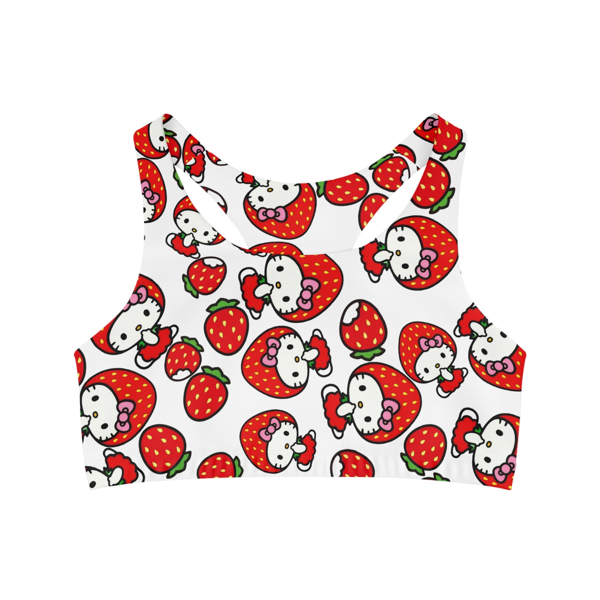 Sports bra kitty strawberry valentine white