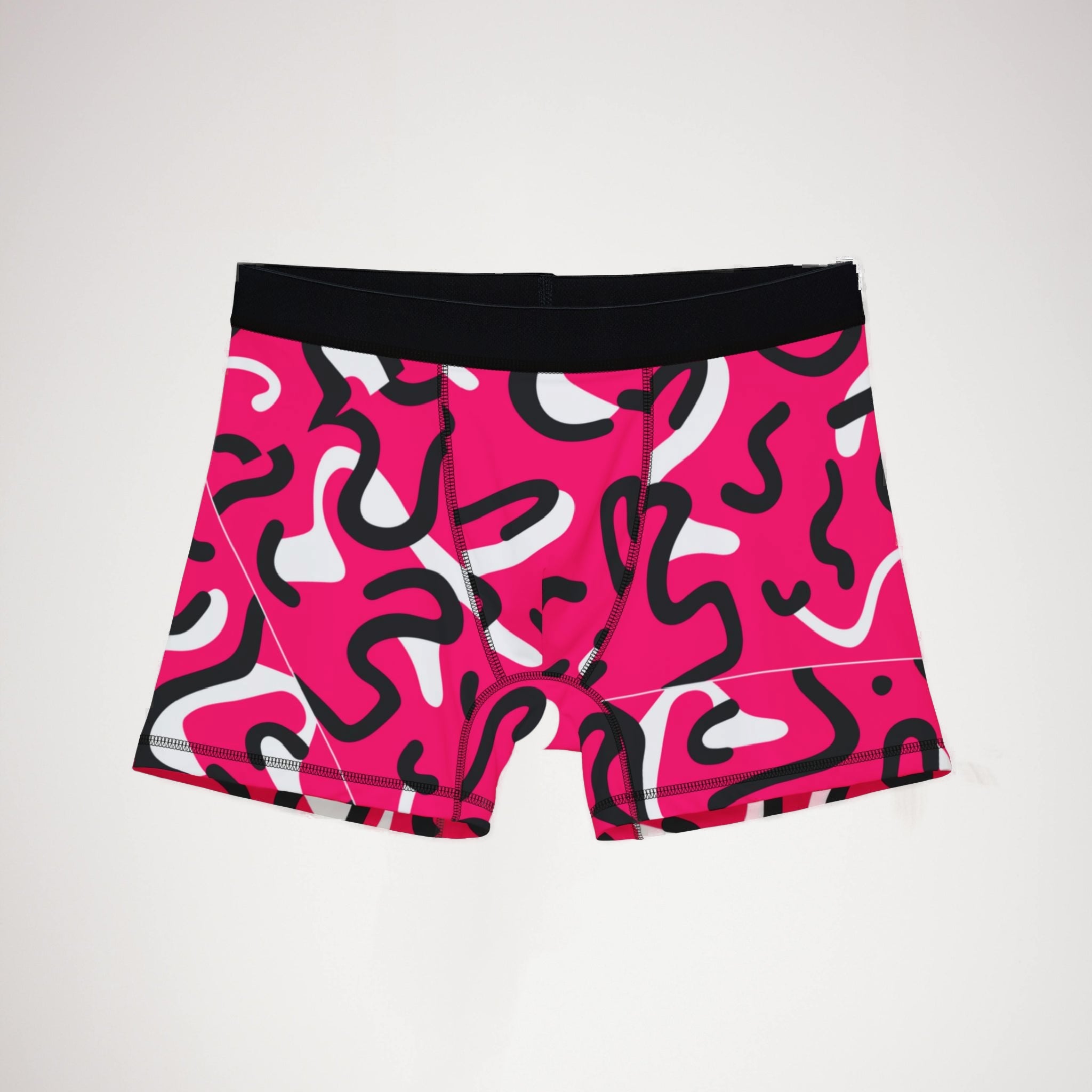 Men's boxers red swirl with cursive