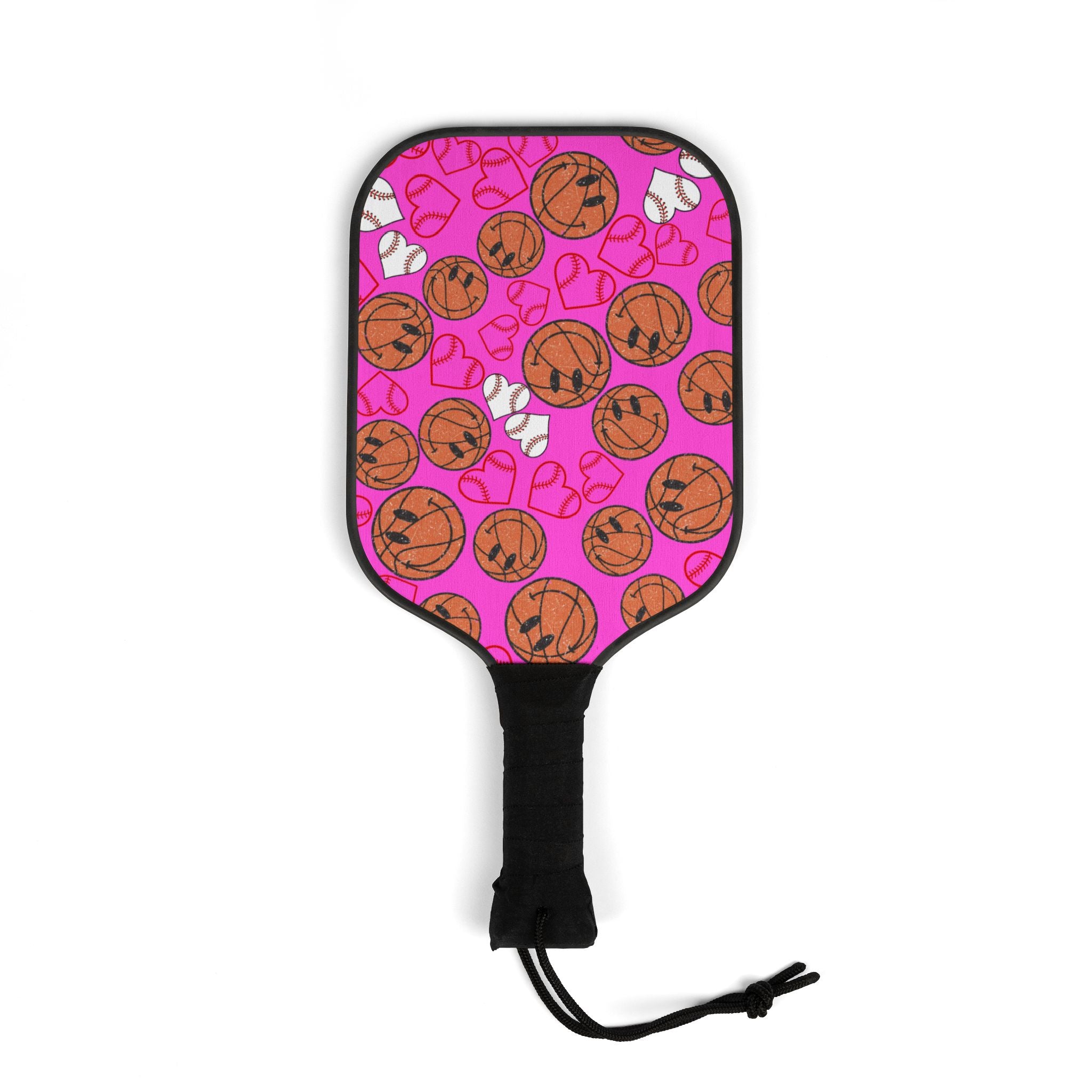 Pickleball kit (2 paddles + 2 balls + transparent bag) BasketBall hearts valentine pink