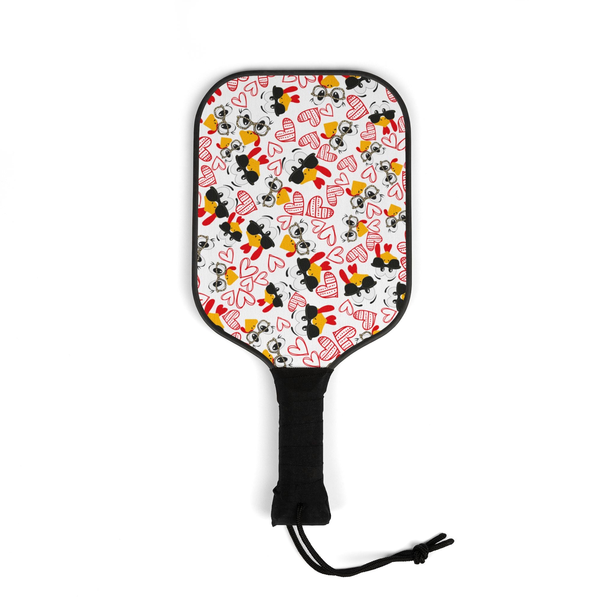 Pickleball kit (2 paddles + 2 balls + transparent bag) Mr Turkey Mrs Turkey valentine hearts Thanksgiving white