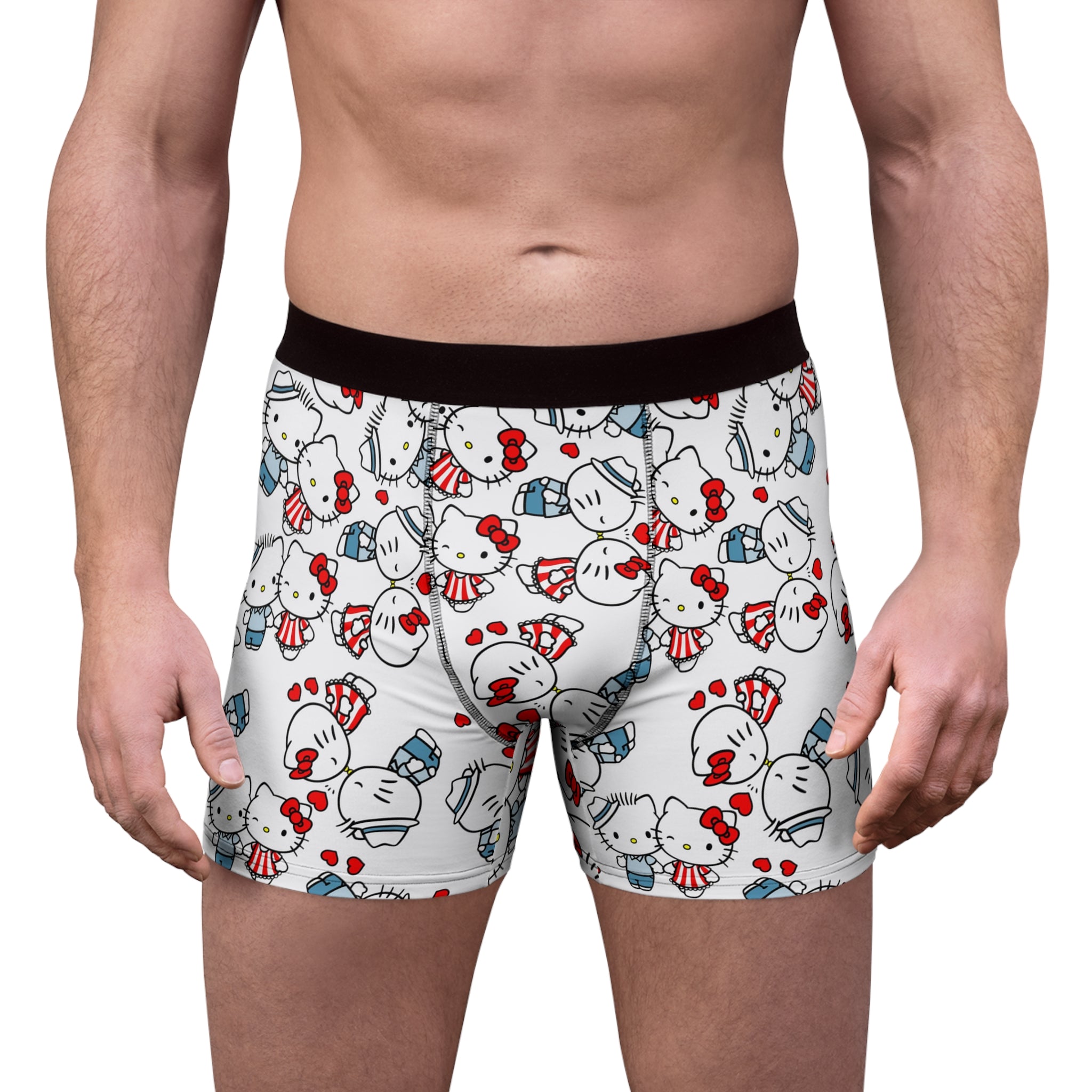 Men's boxer briefs kitty kiss wedding white