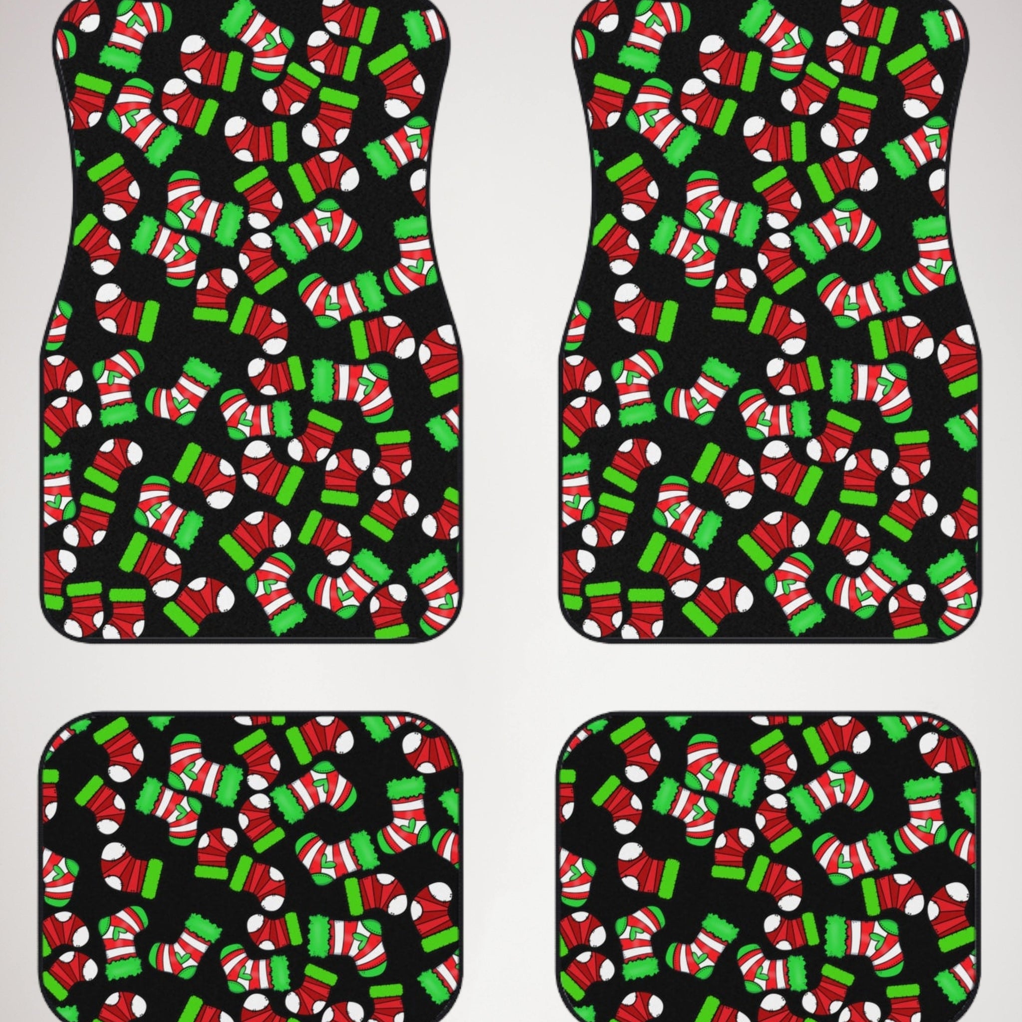 Car mats (set of 4) socks Noel Christmas black