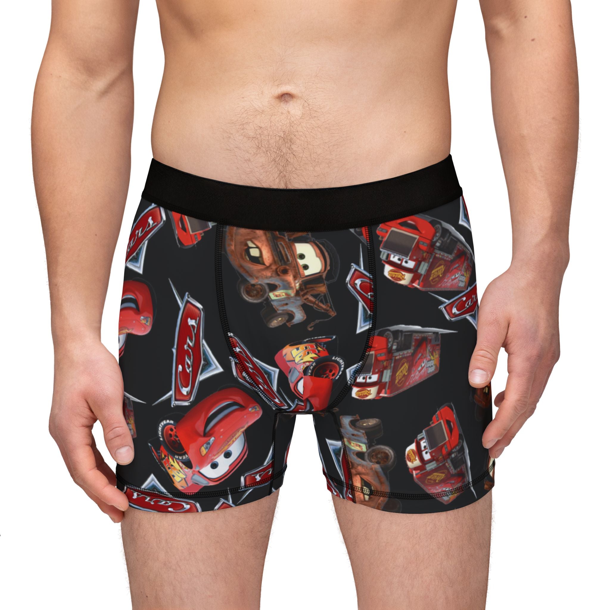 Men's boxers mcqueen funny cars black