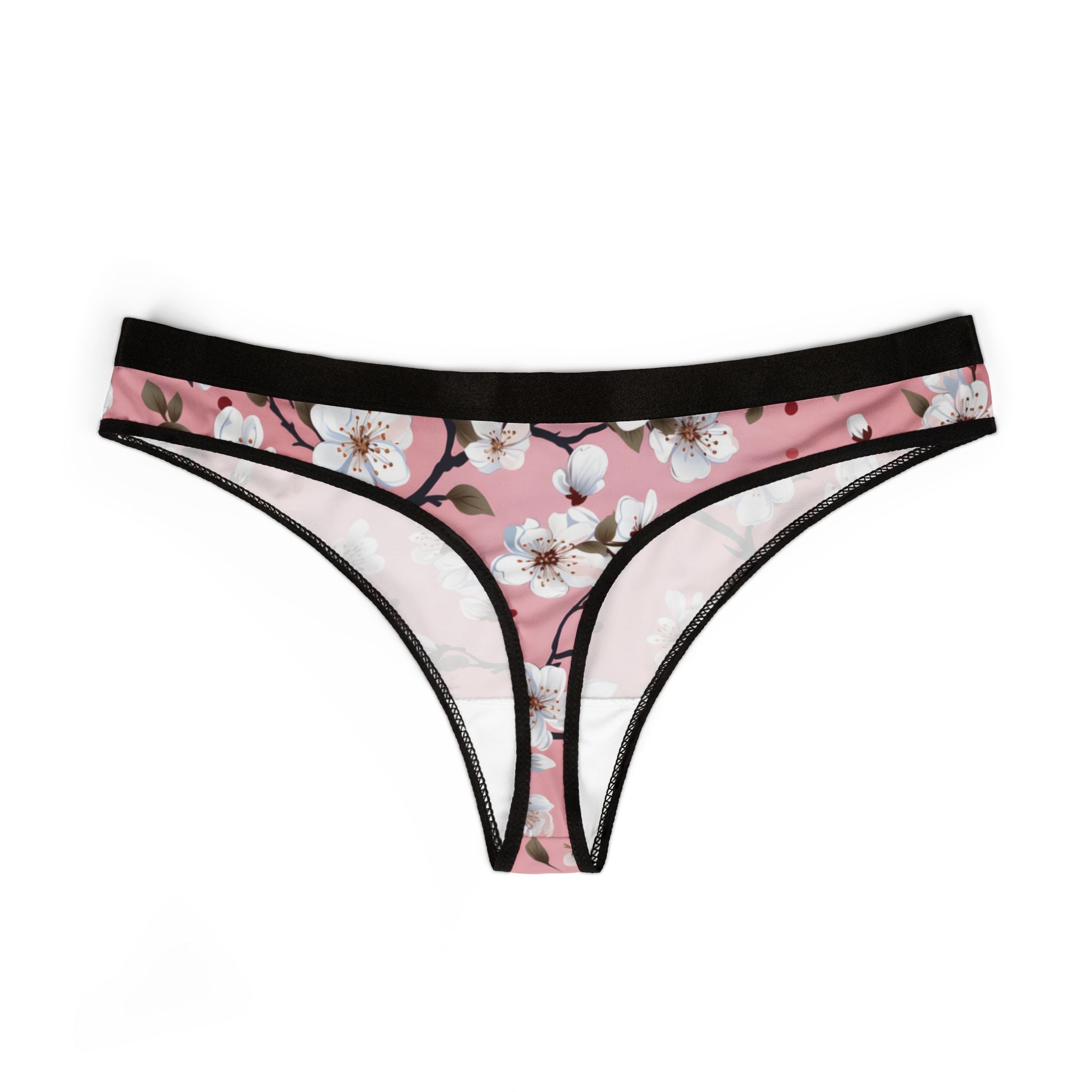 Women's thongs cherryblossom floral