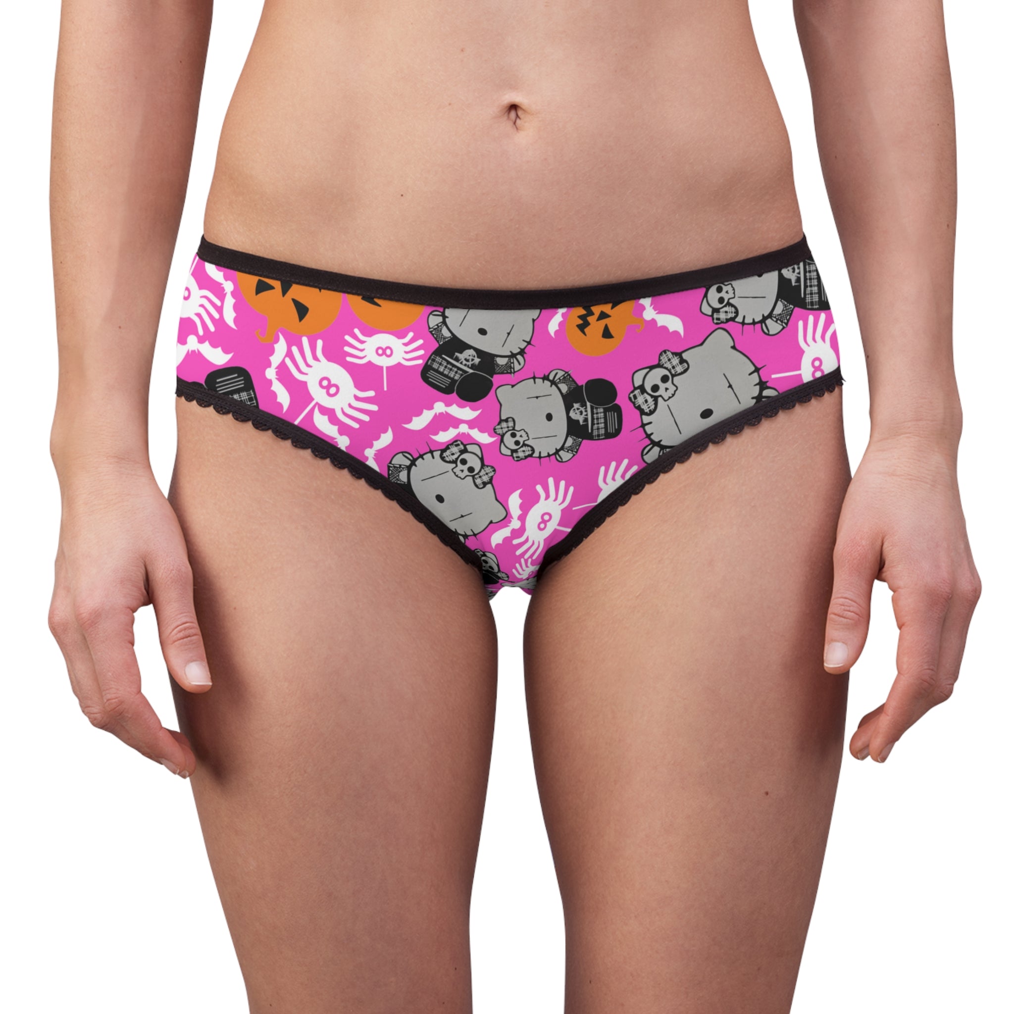 Women's briefs kitty blank pumpkin halloween pink