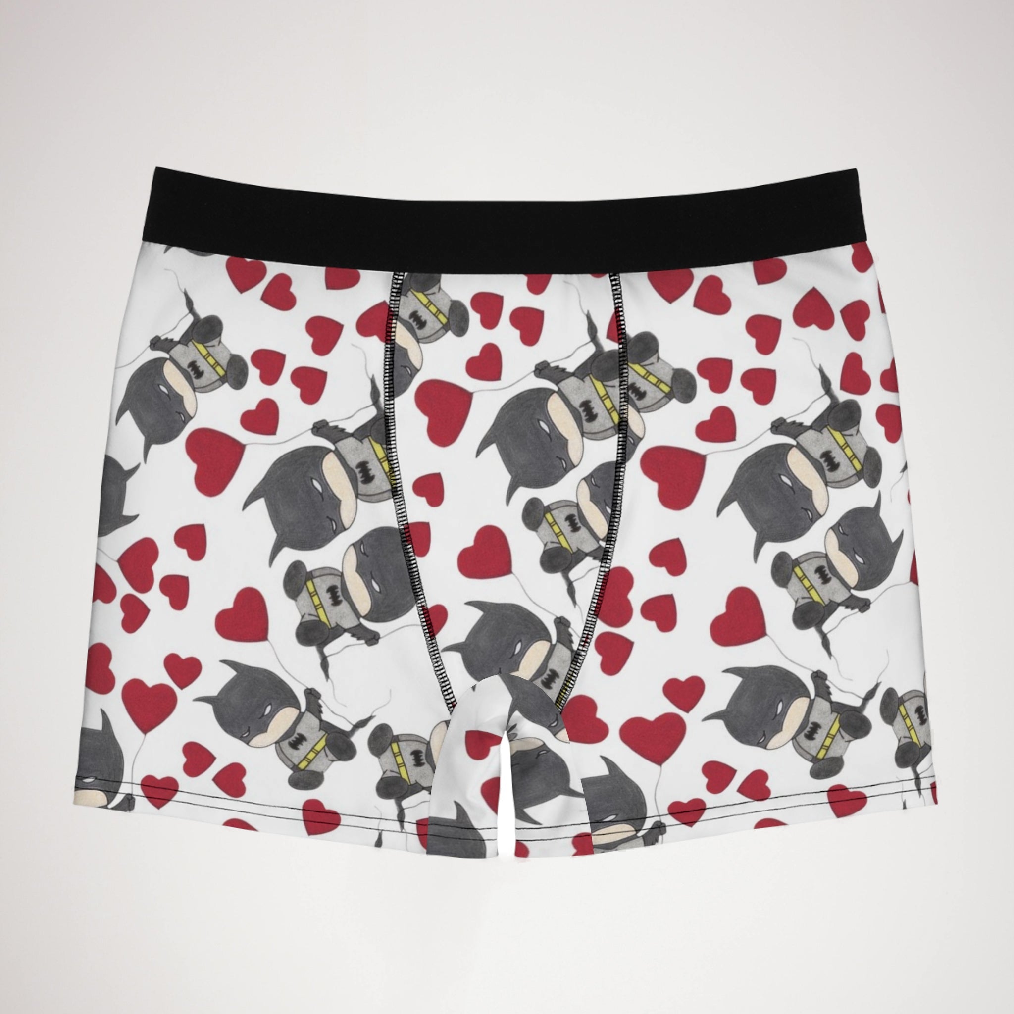 Men's boxer briefs batman valentine heart balloon white