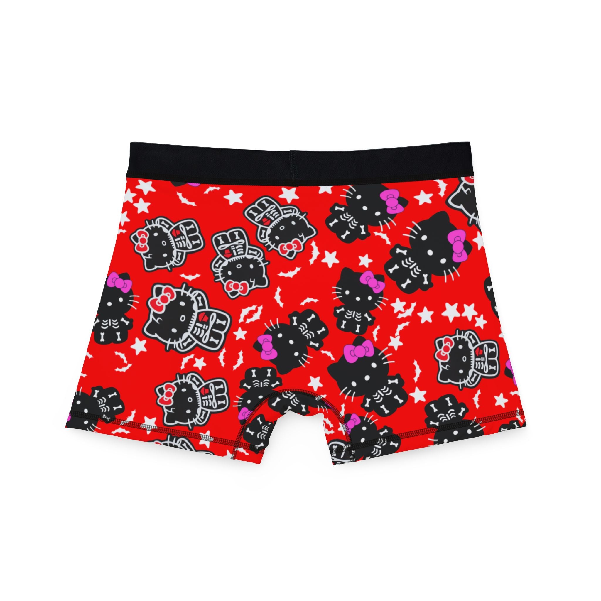 Men's boxers kitty halloween bones red