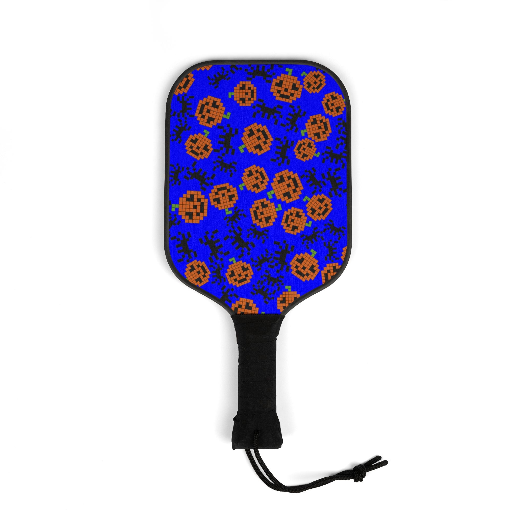 Pickleball kit (2 paddles + 2 balls + transparent bag) pumpkin spider pixel halloween blue