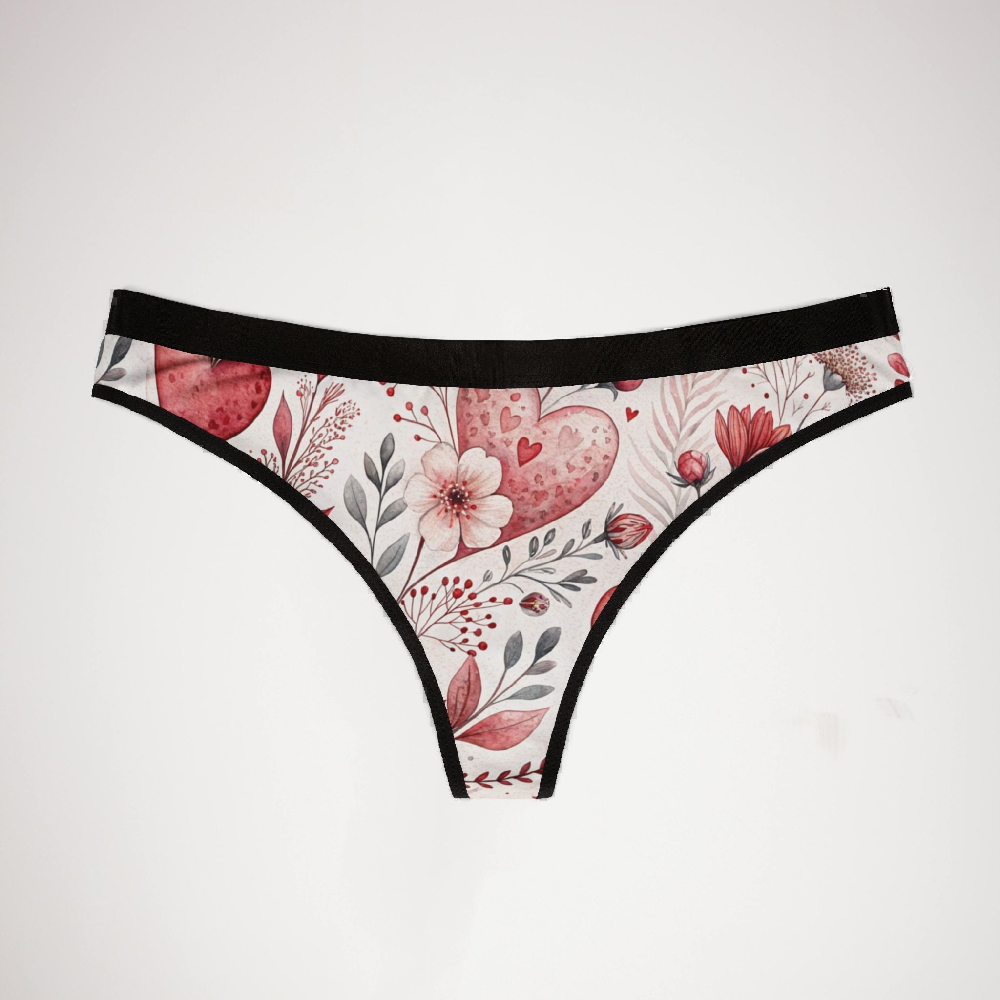 Women's thongs romantic watercolor wedding anniversary