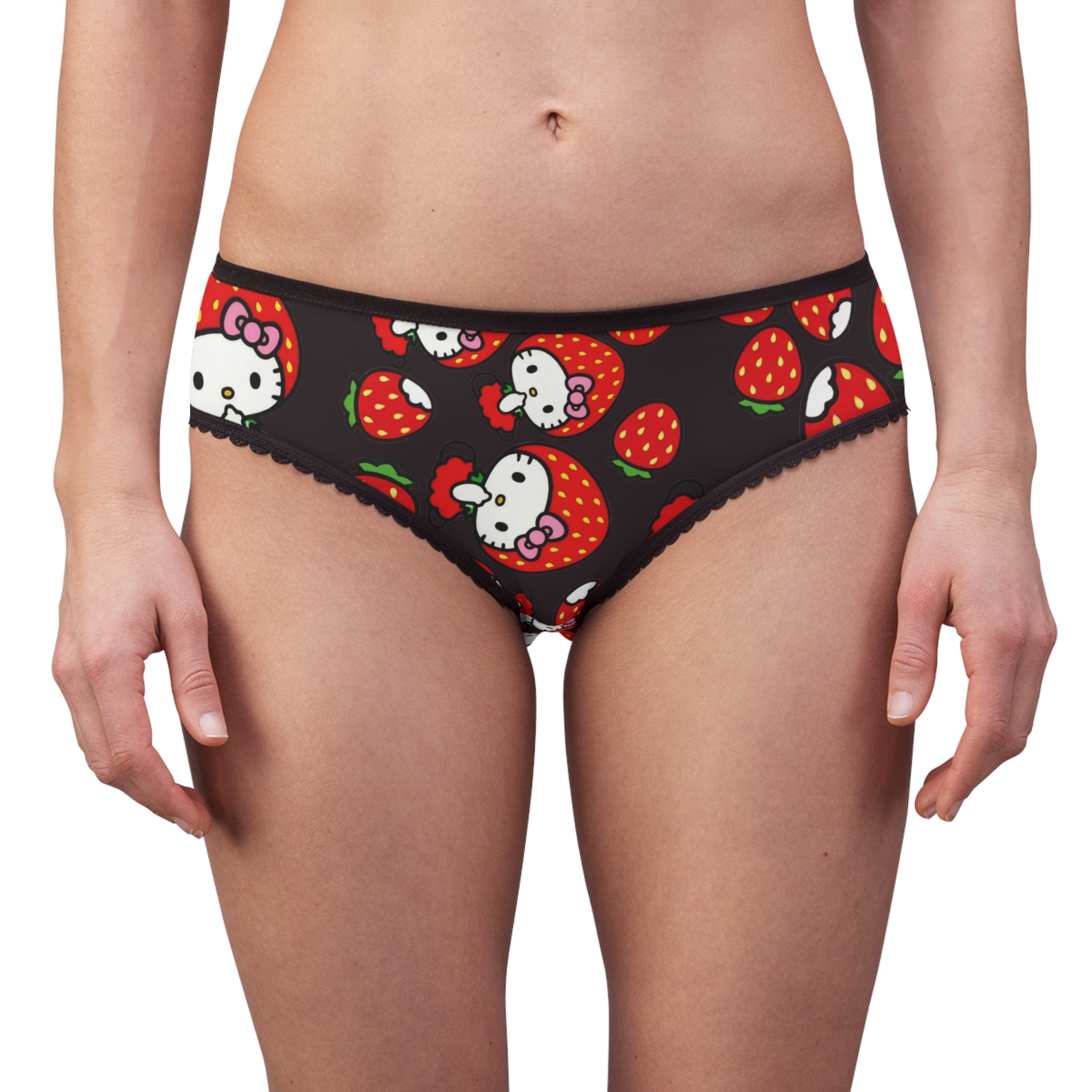 Women's briefs kitty strawberry valentine black