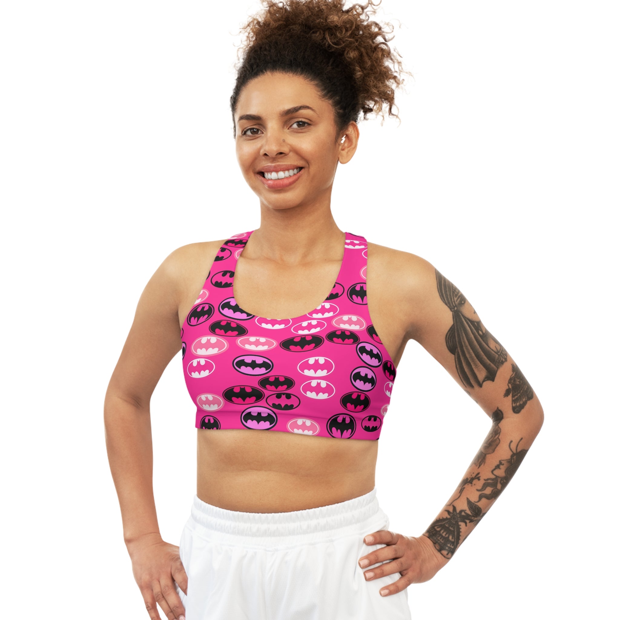 Sports bra batman rose valentine love pink