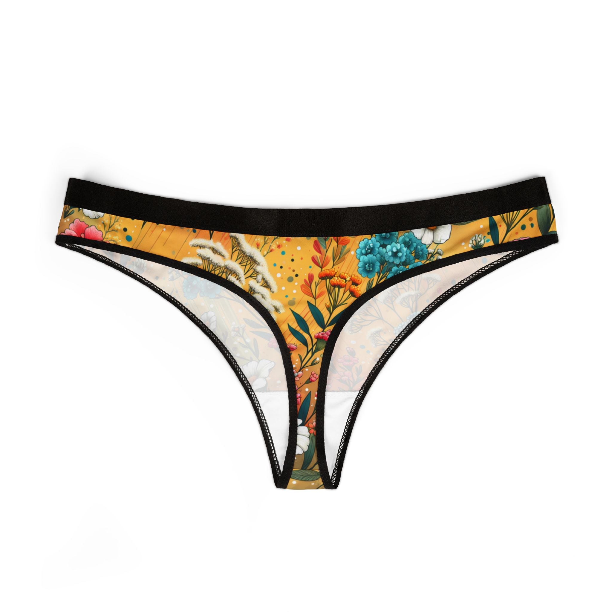 Women's thongs vibrant spring floral