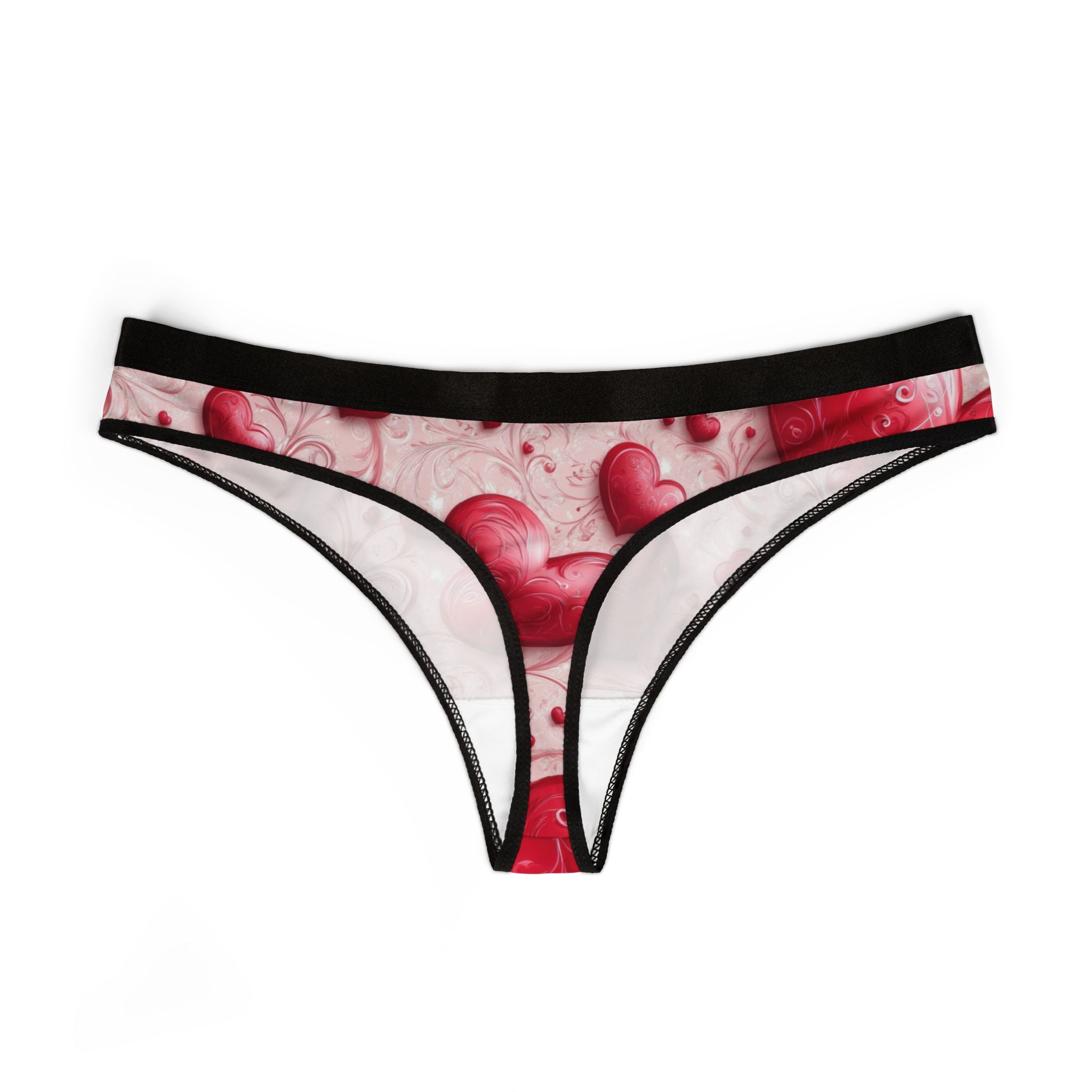 Women's thongs valentine red heart