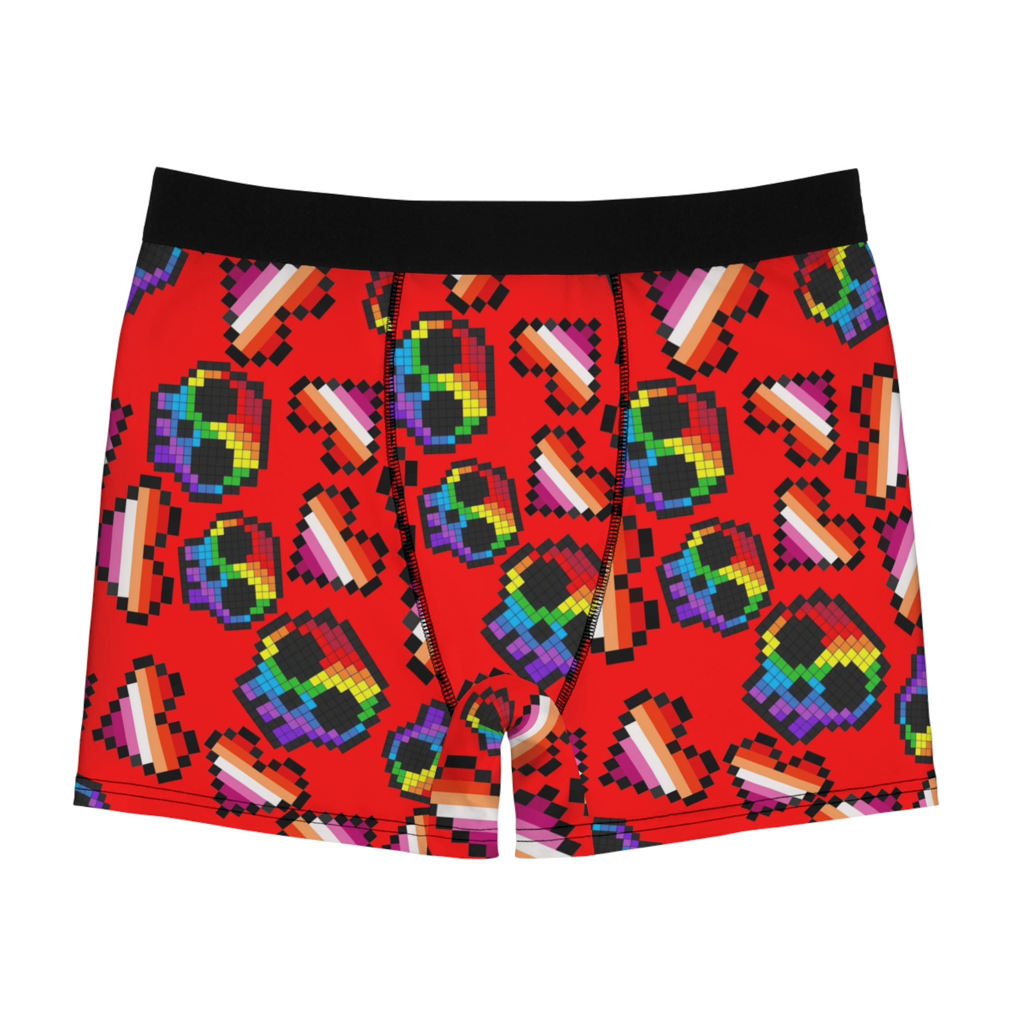 Men's boxer briefs lgbt pride skull heart Halloween red