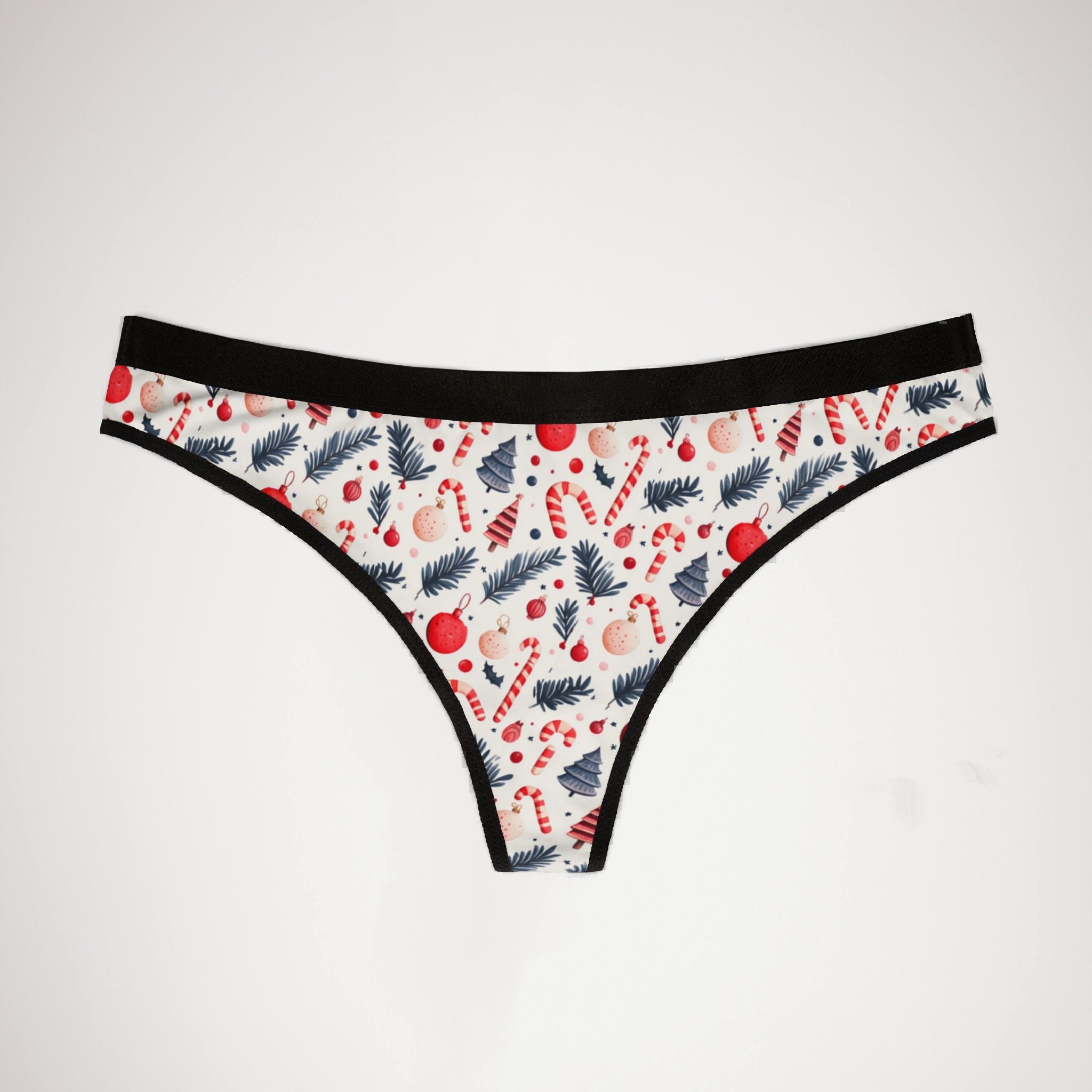 Women's thongs red coquette christmas one