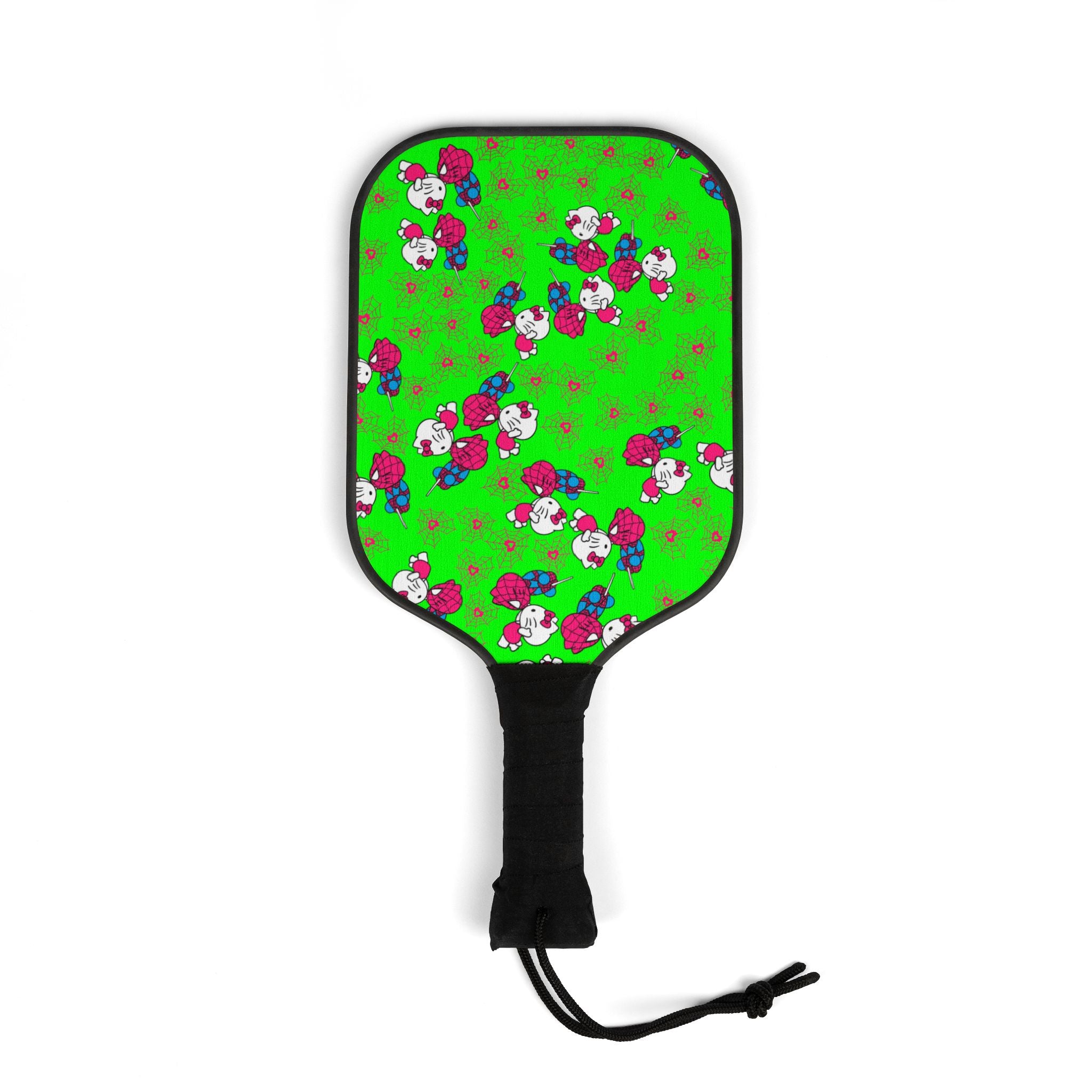 Pickleball kit (2 paddles + 2 balls + transparent bag) spider kitty green