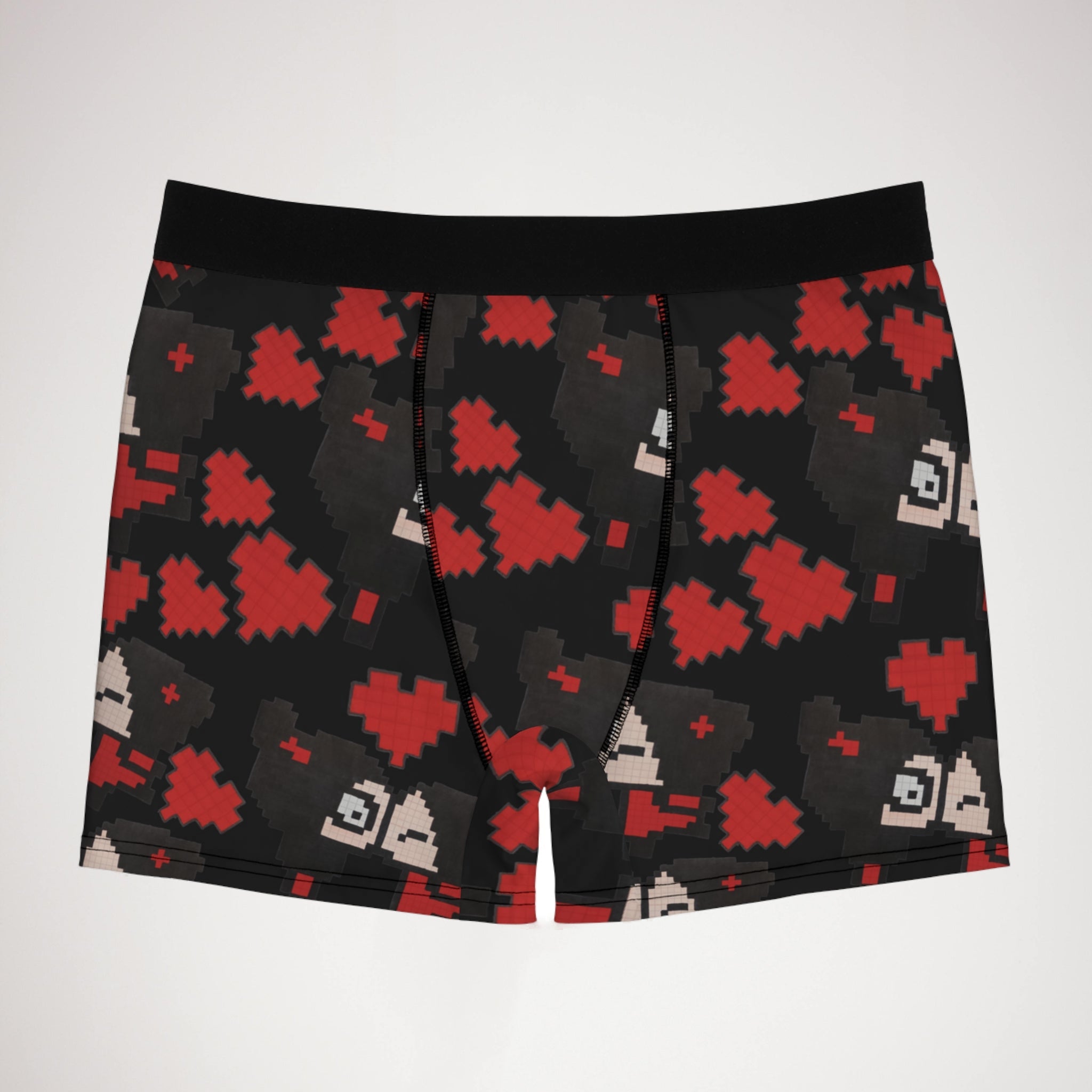 Men's boxer briefs pixel pucca kiss heart black