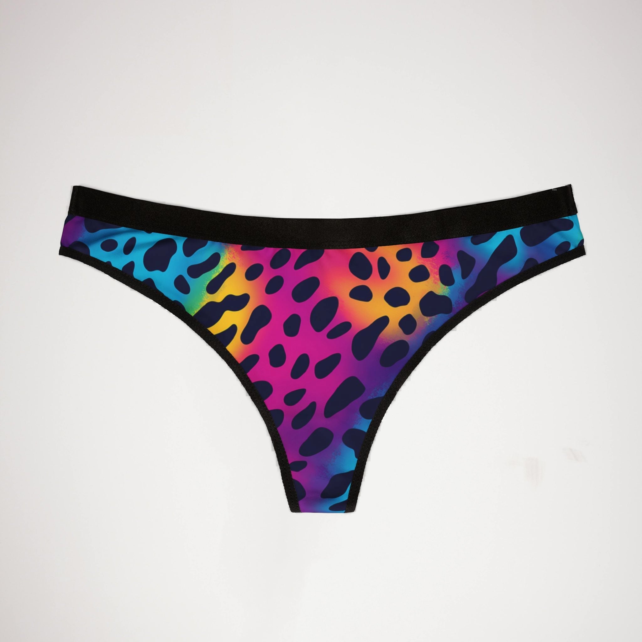 Women's thongs rainbow leopard