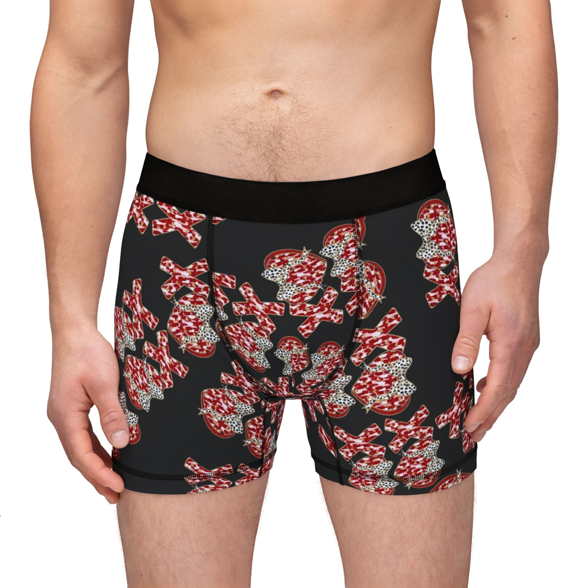 Men's boxers xoxo valentine ribbon black