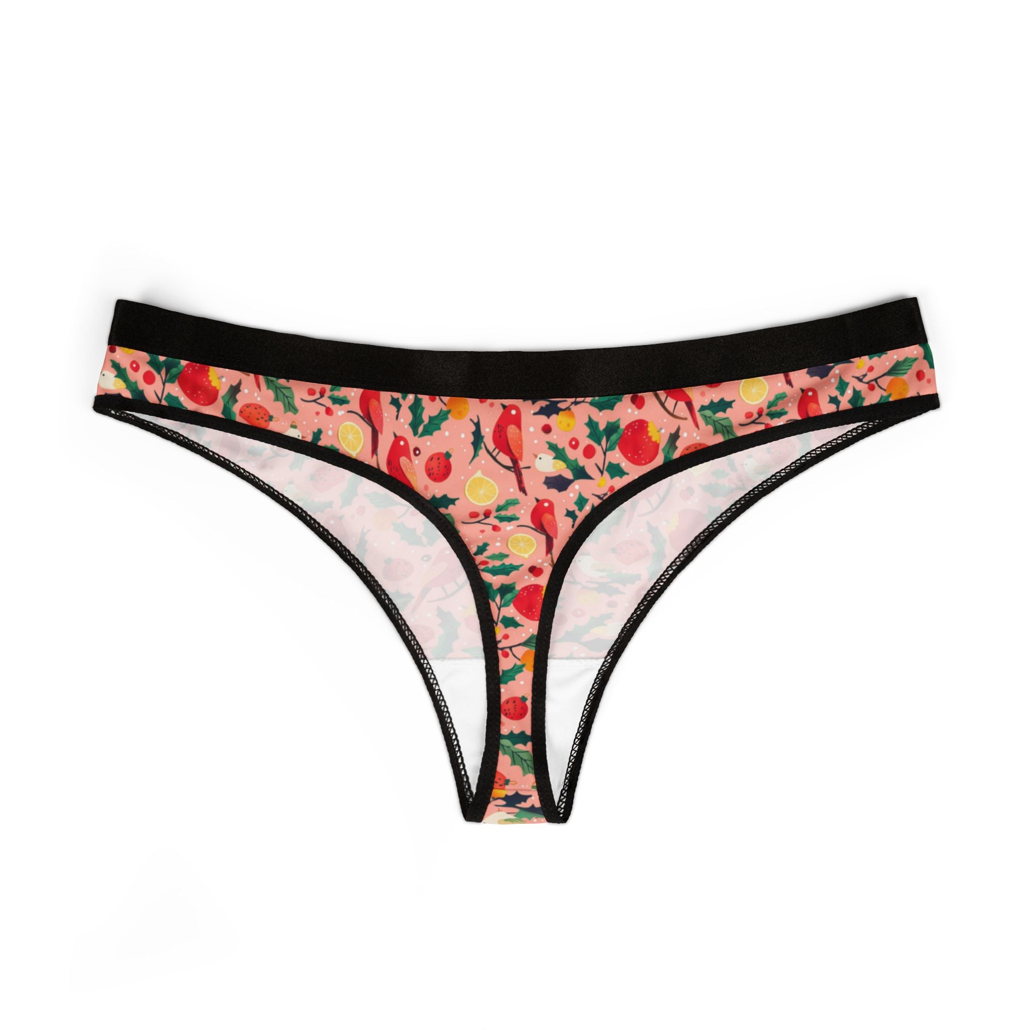 Women's thongs red coquette christmas one