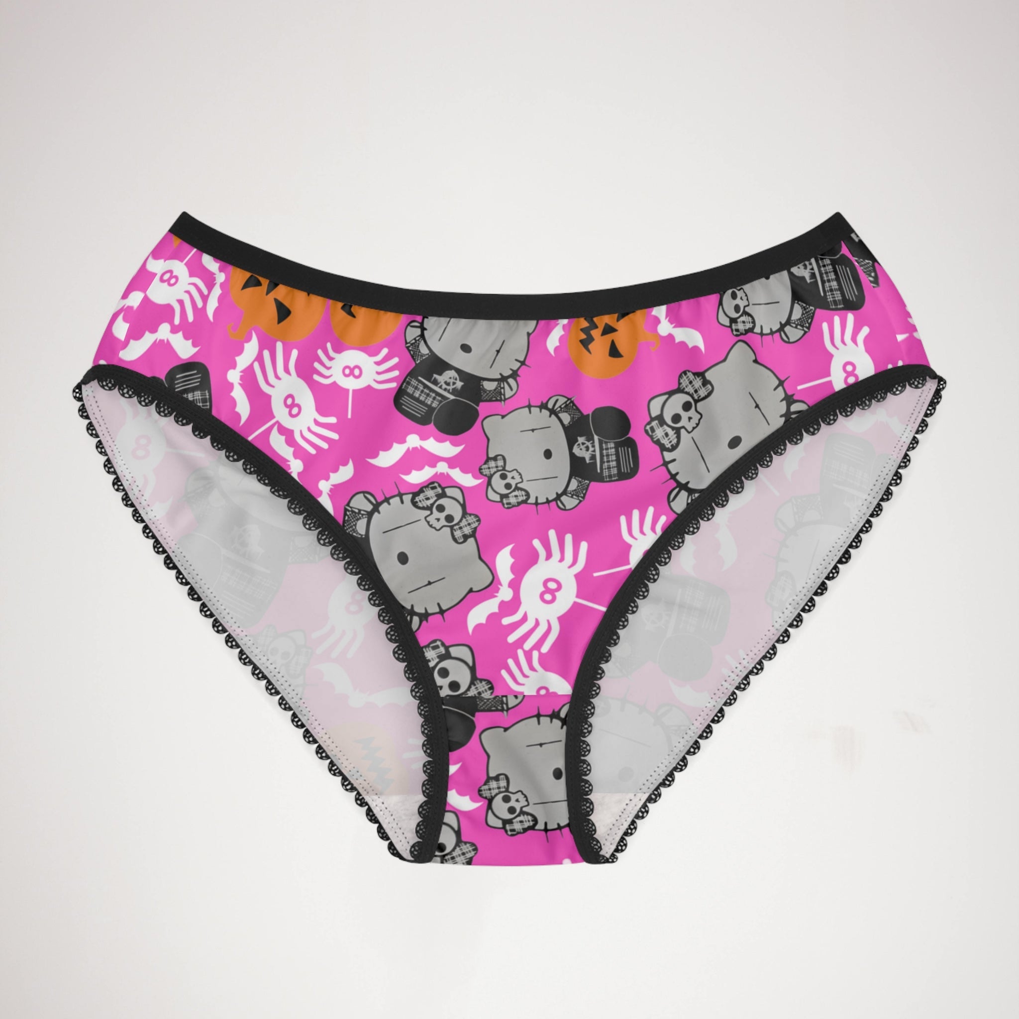 Women's briefs kitty blank pumpkin halloween pink