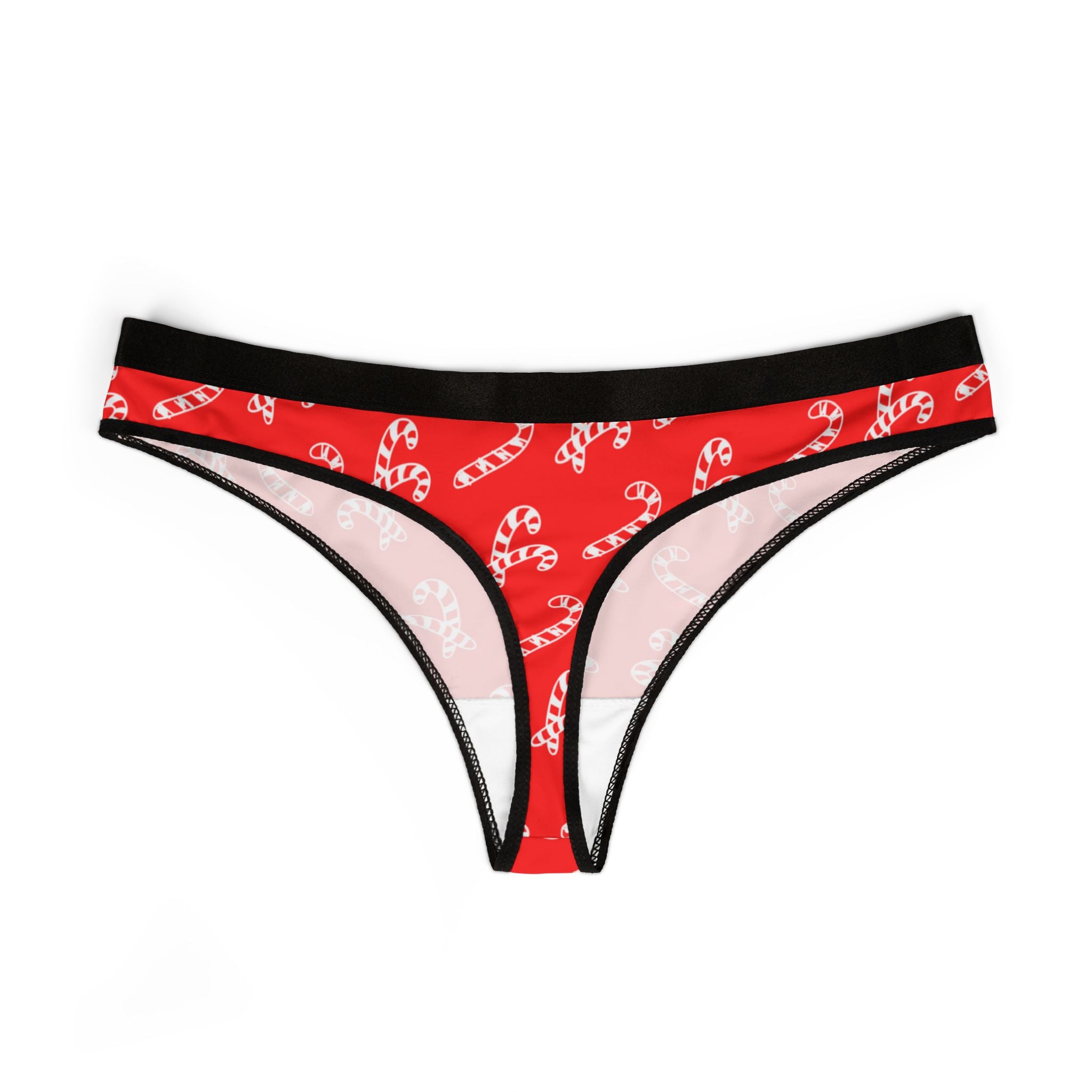 Women's thongs red white christmas