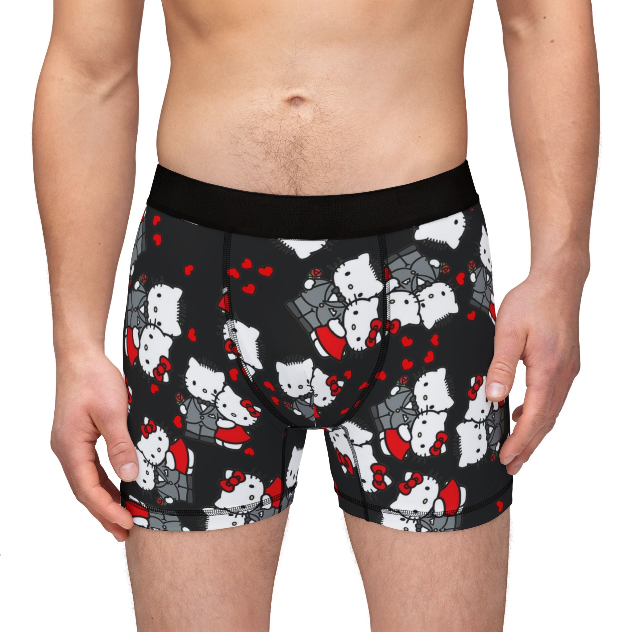 Men's boxers kitty wedding anniversary black