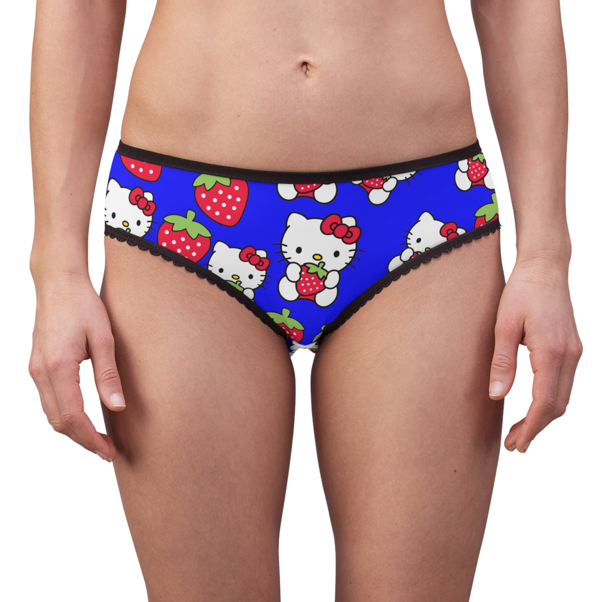 Women's briefs kitty strawberry valentine love blue