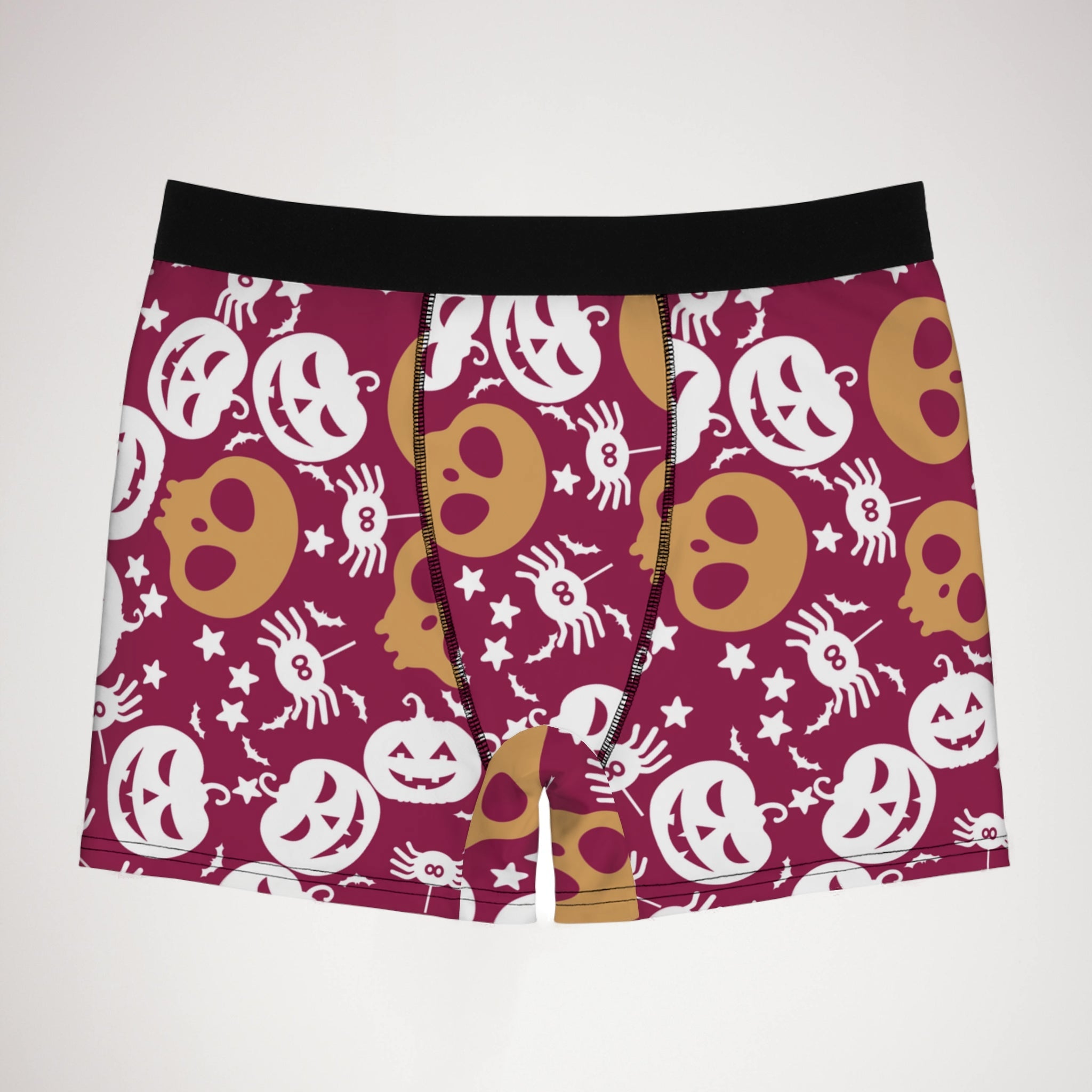 Men's boxer briefs halloween pumpkin spider web berry