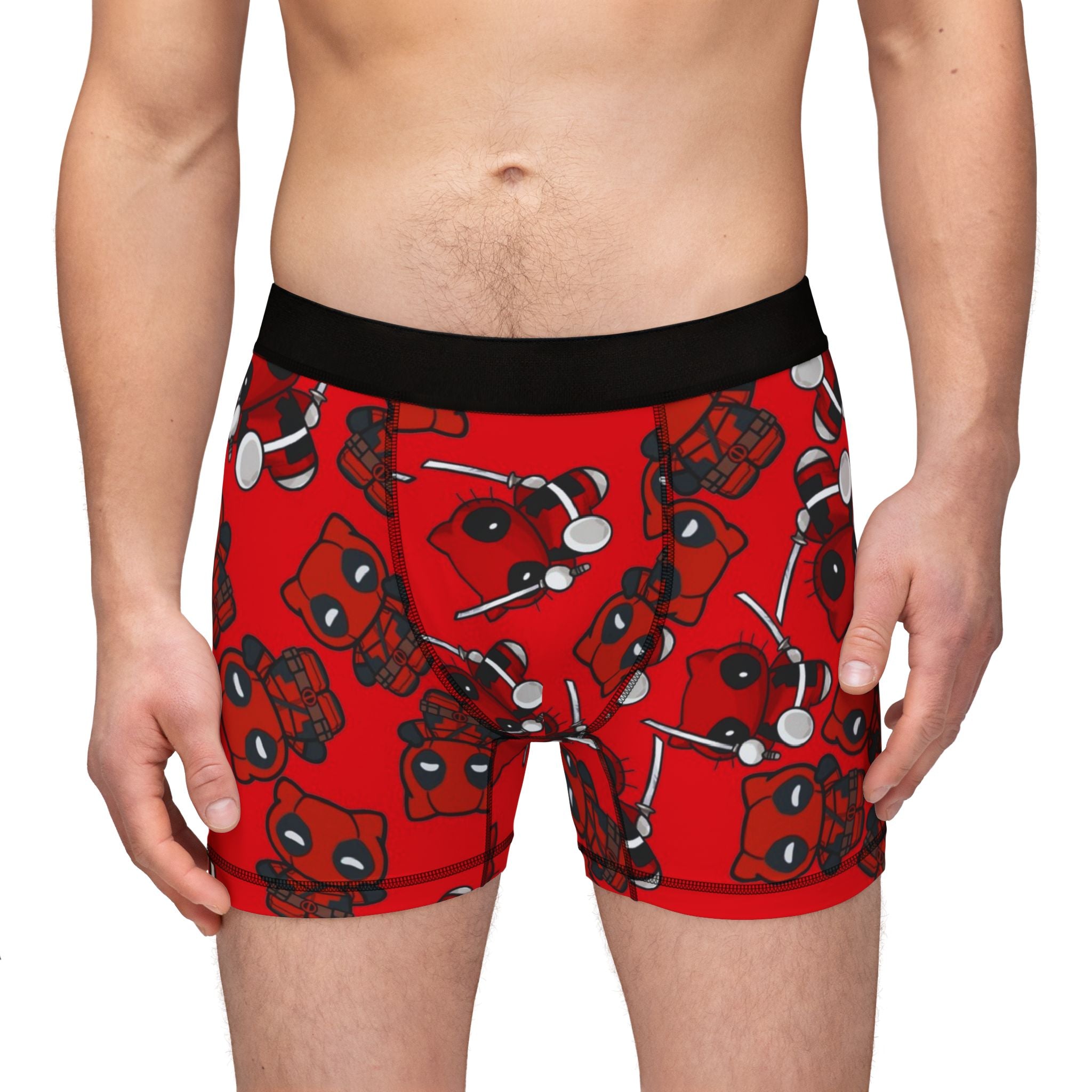 Men's boxers kitty deadpool red