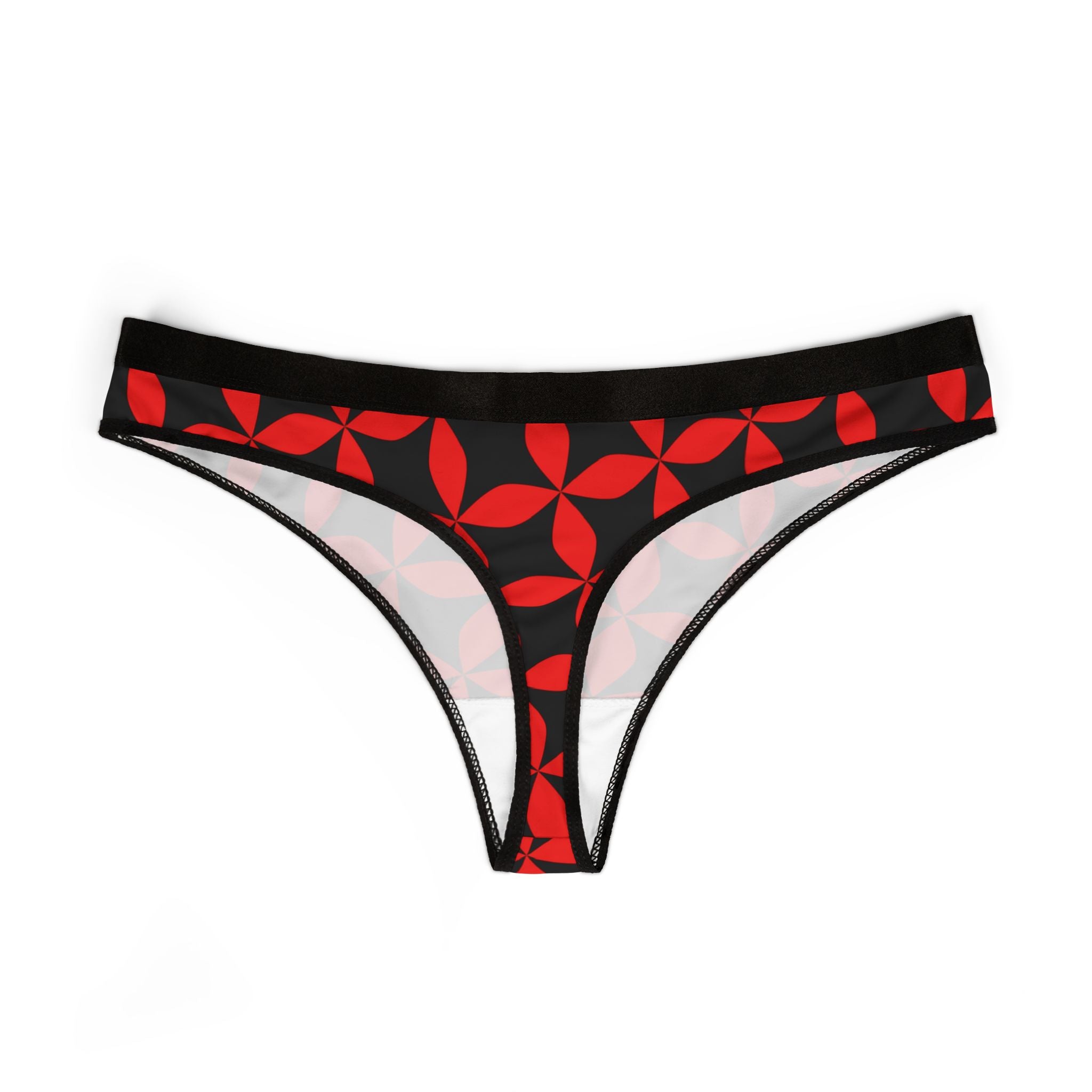 Women's thongs black and red